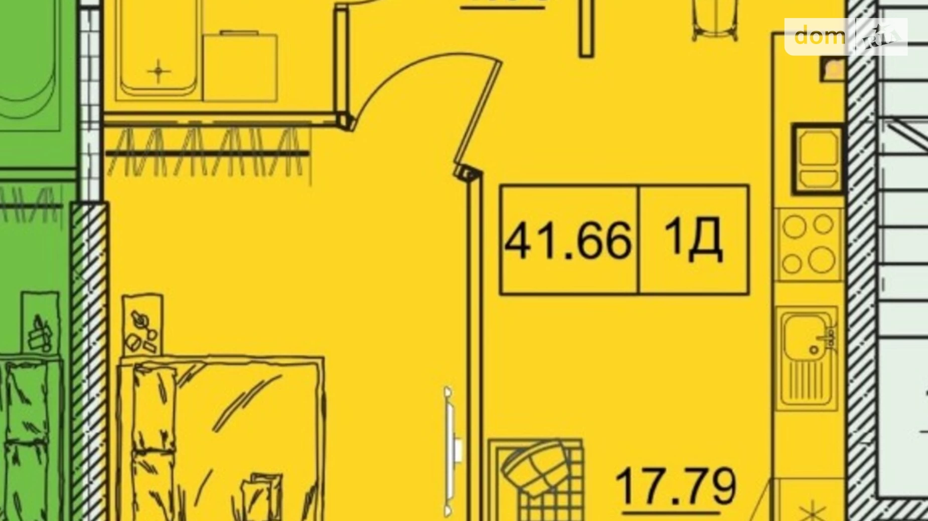 Продається 1-кімнатна квартира 39 кв. м у Одесі, вул. Академіка Філатова