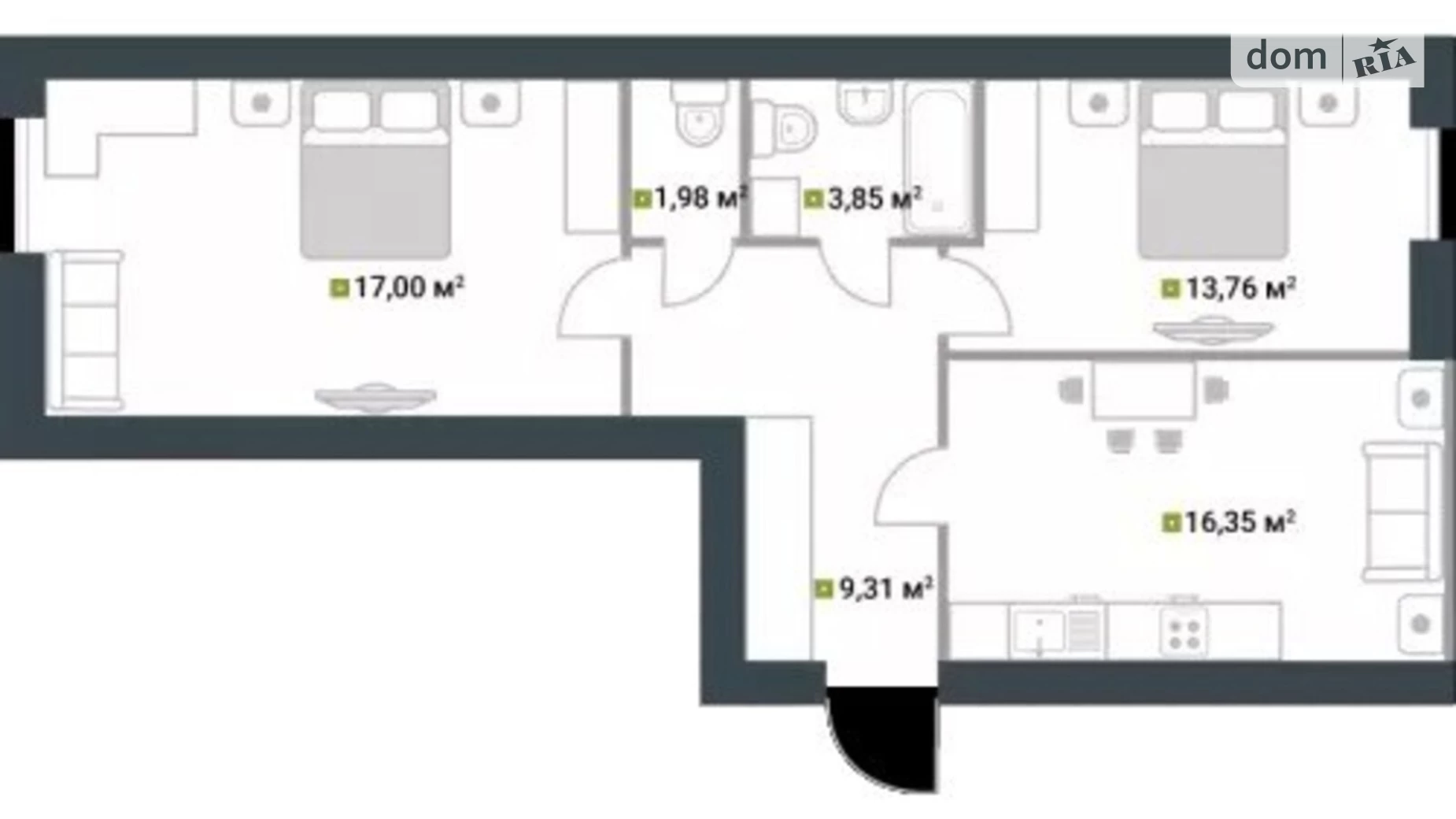 Продается 2-комнатная квартира 63 кв. м в Буче, ул. Ивана Кожедуба, 8А