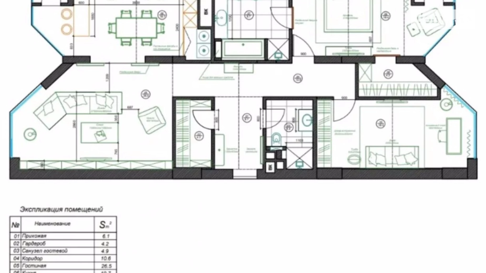 Продается 3-комнатная квартира 129 кв. м в Киеве, ул. Болсуновская, 2