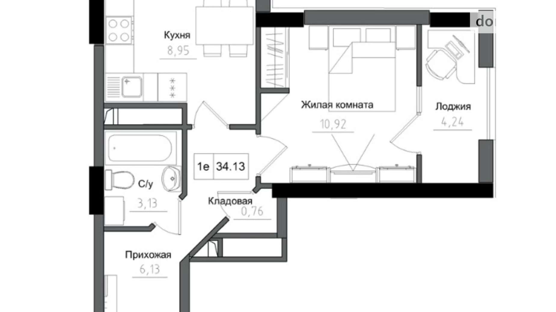 Продається 1-кімнатна квартира 34 кв. м у Одесі, вул. Спрейса - фото 2