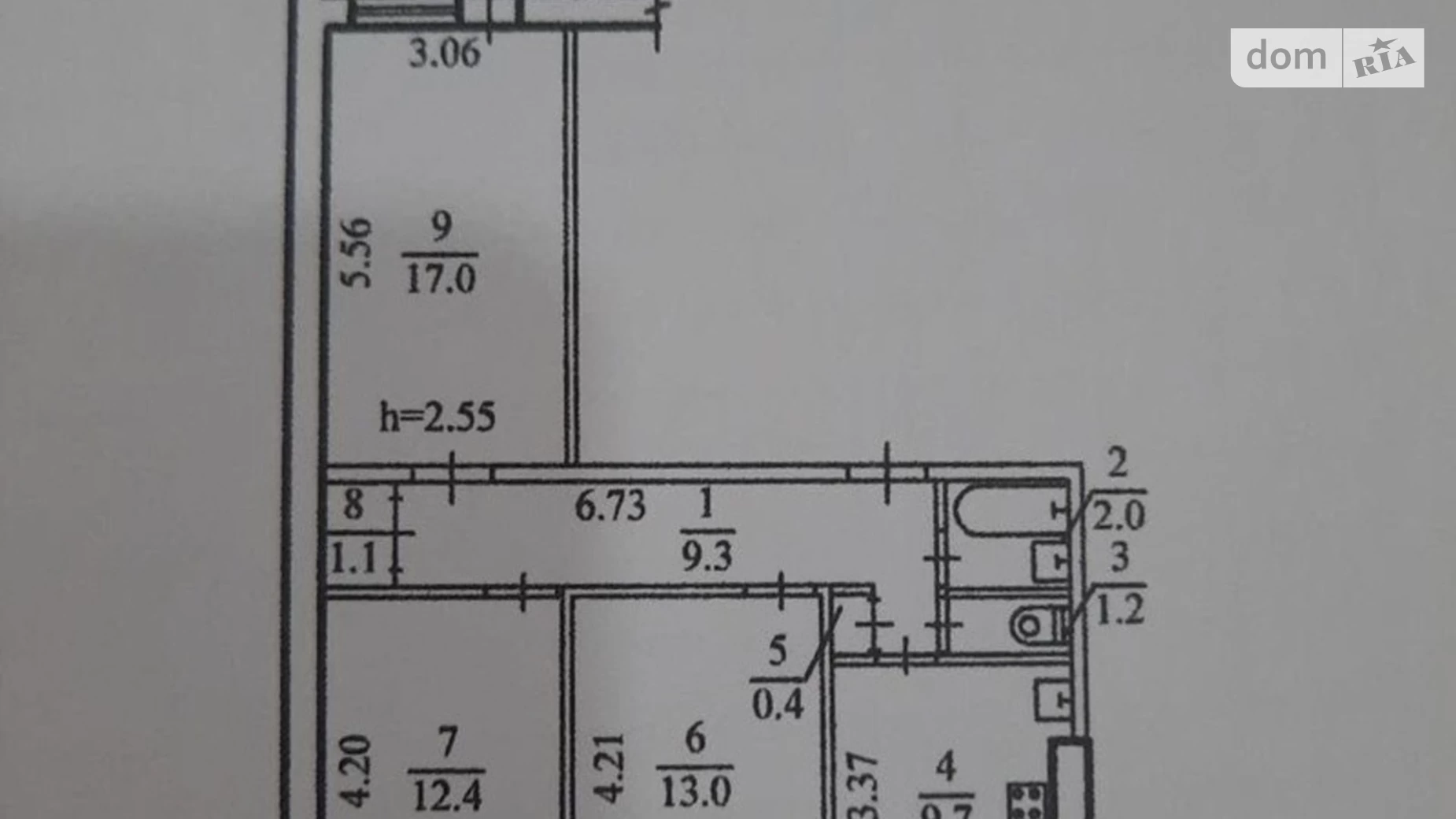 Продается 3-комнатная квартира 69 кв. м в Днепре, пер. Парусный, 8 - фото 2