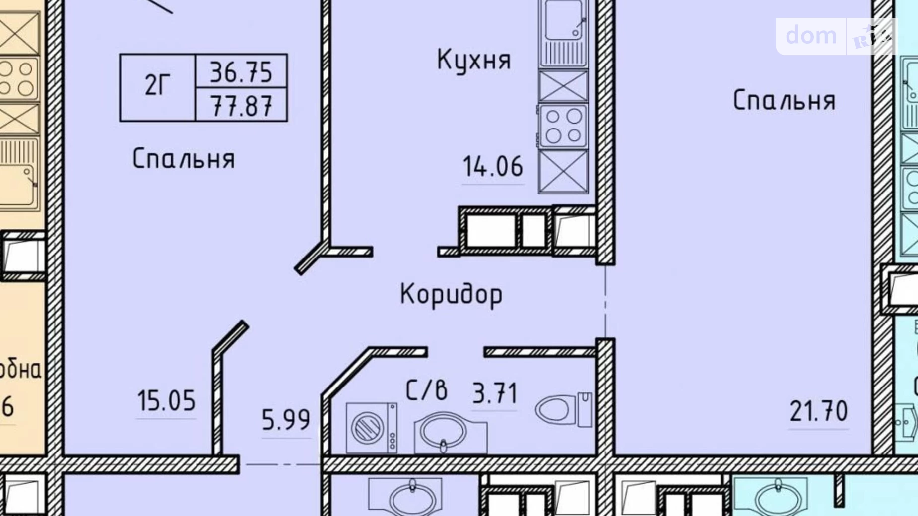 Продається 2-кімнатна квартира 78.8 кв. м у Одесі, парк Шевченка - фото 2