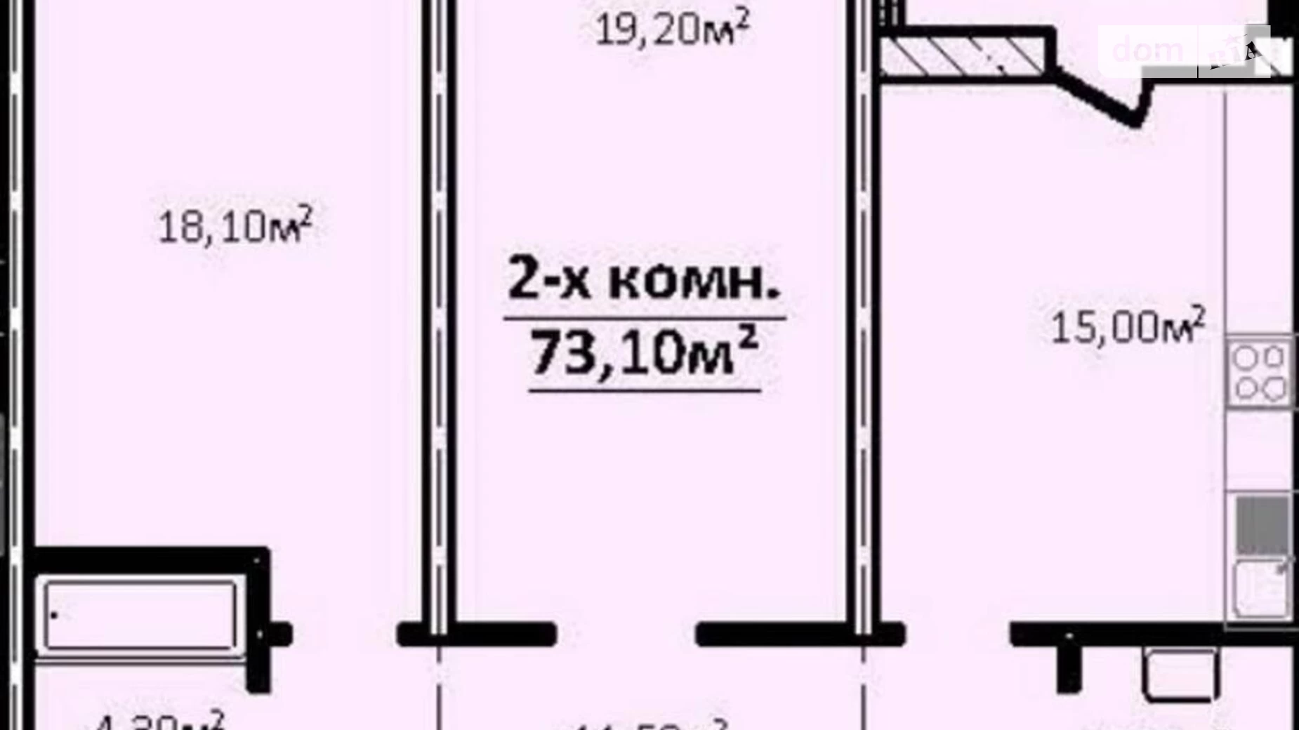 Продается 2-комнатная квартира 73.1 кв. м в Одессе, пер. Гагарина