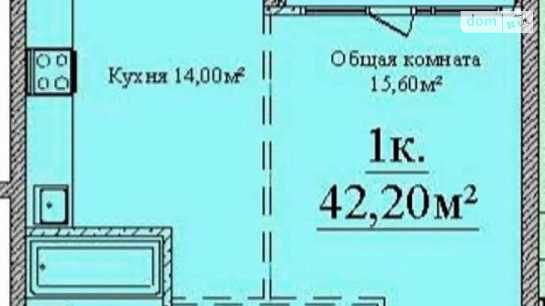 Продається 1-кімнатна квартира 42.2 кв. м у Одесі, вул. Варненська