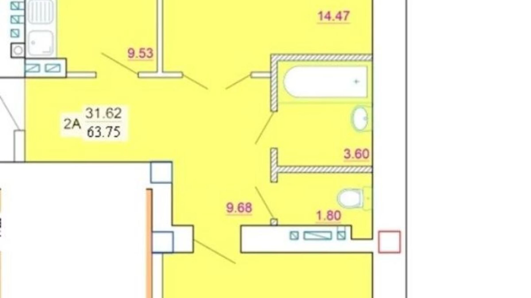 Продается 2-комнатная квартира 64.3 кв. м в Одессе, ул. Генерала Цветаева