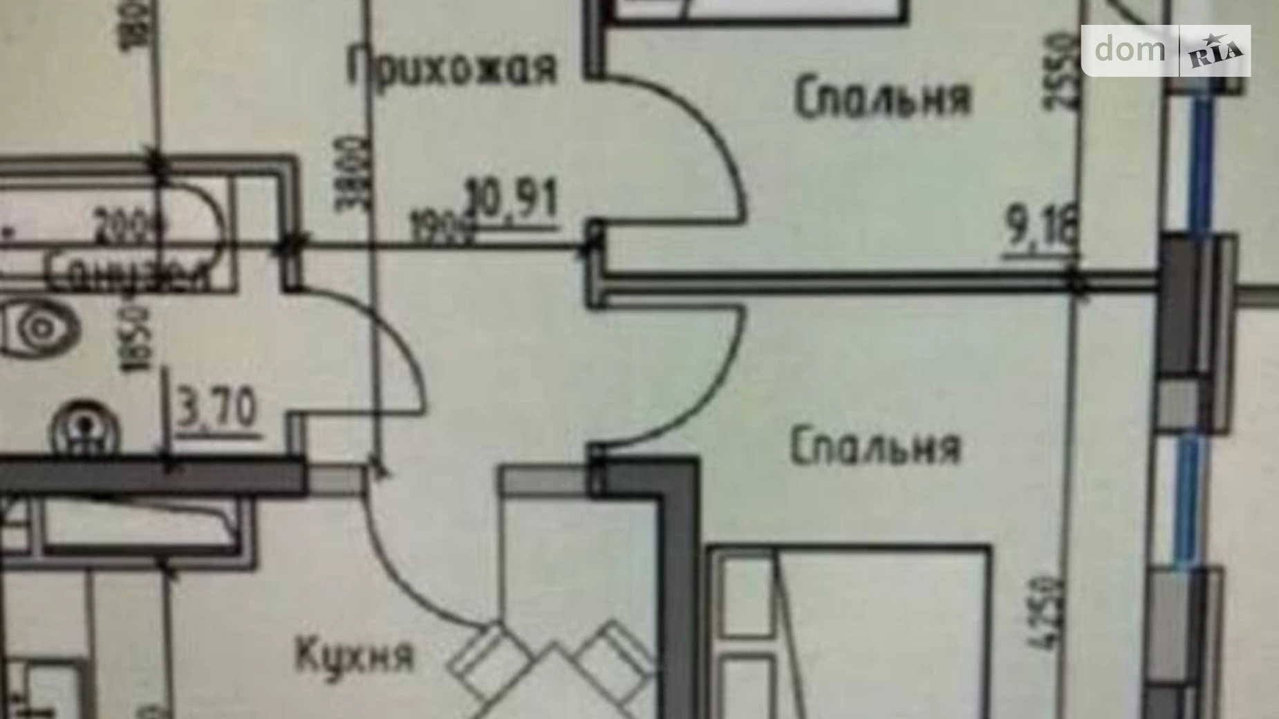 Продається 2-кімнатна квартира 51.32 кв. м у Одесі, вул. Радісна