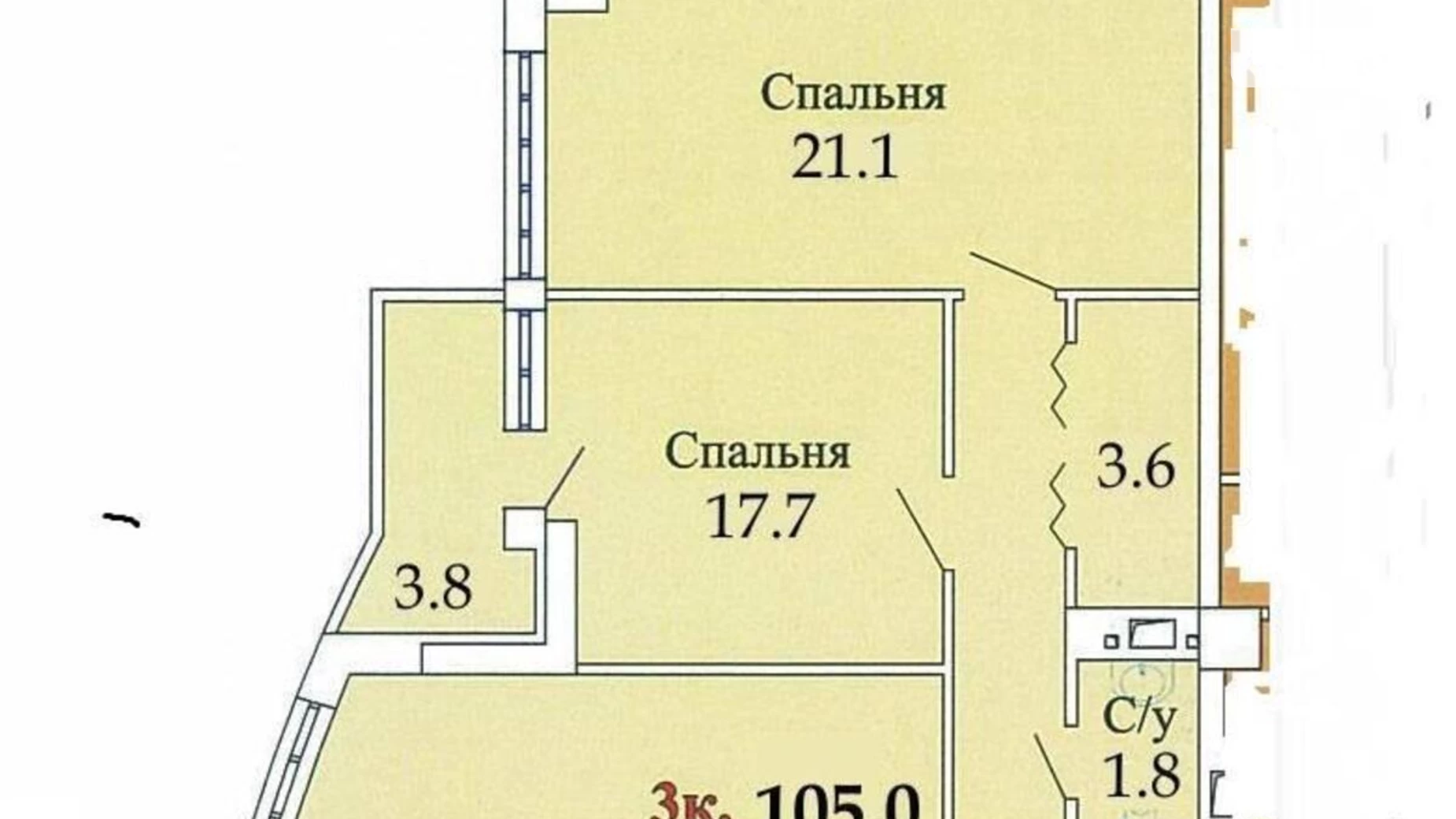 Продається 3-кімнатна квартира 107 кв. м у Одесі, вул. Люстдорфська дорога