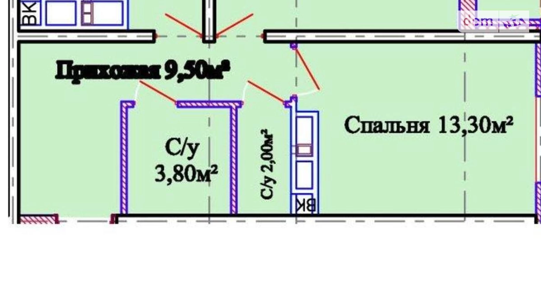 Продается 2-комнатная квартира 61 кв. м в Одессе, ул. Костанди