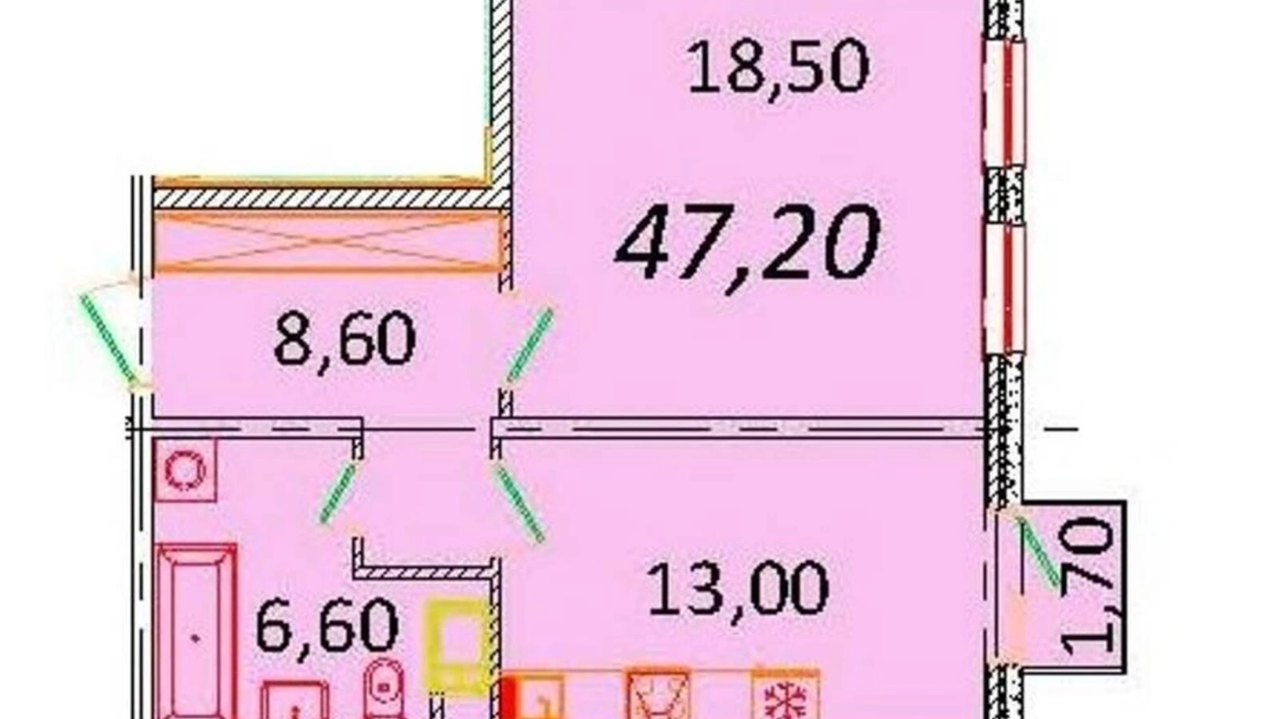 Продається 1-кімнатна квартира 47.2 кв. м у Одесі, вул. Академічна(Сергія Варламова)