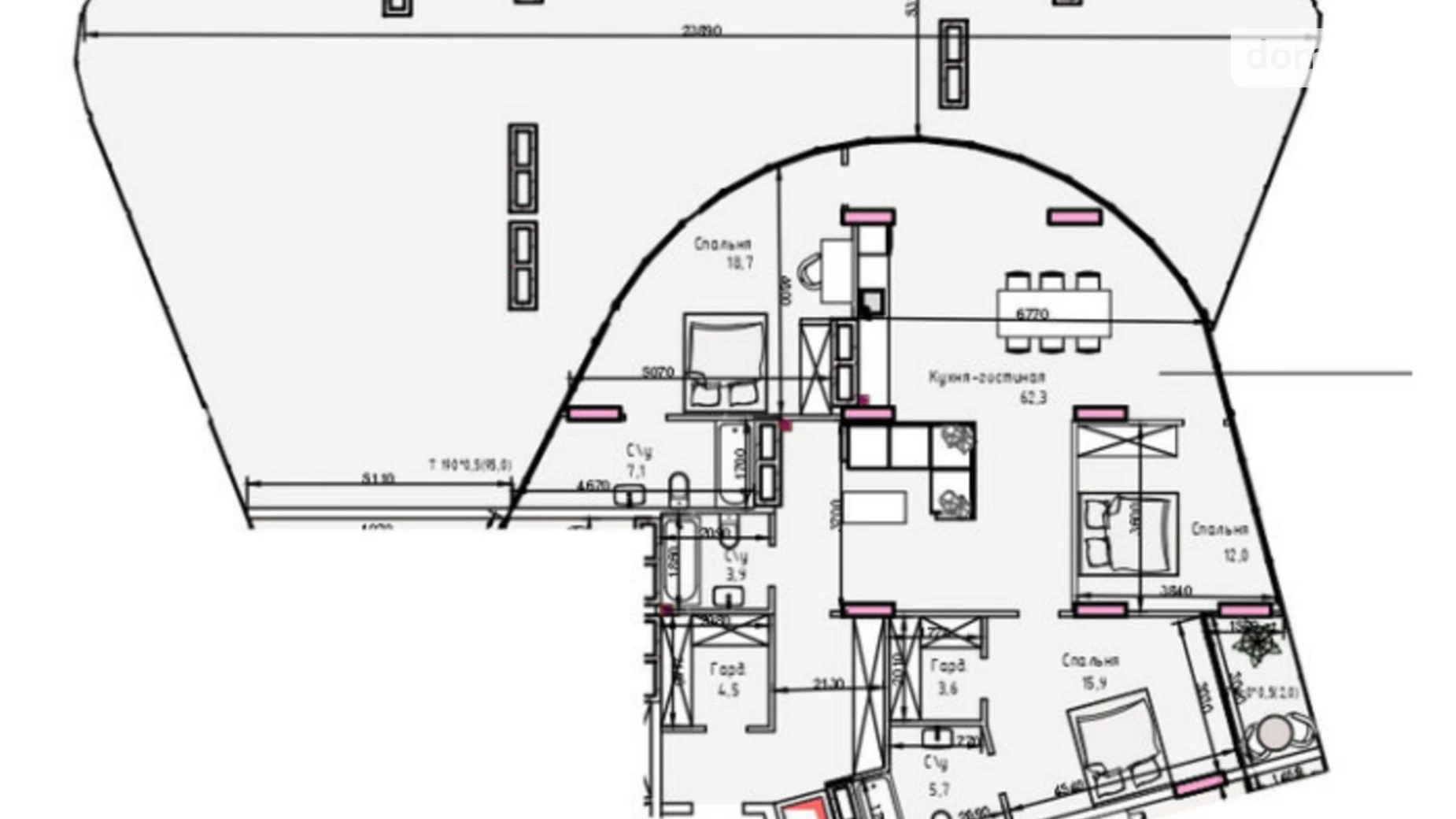 Продається 3-кімнатна квартира 230.7 кв. м у Одесі, Аркадійська алея - фото 2