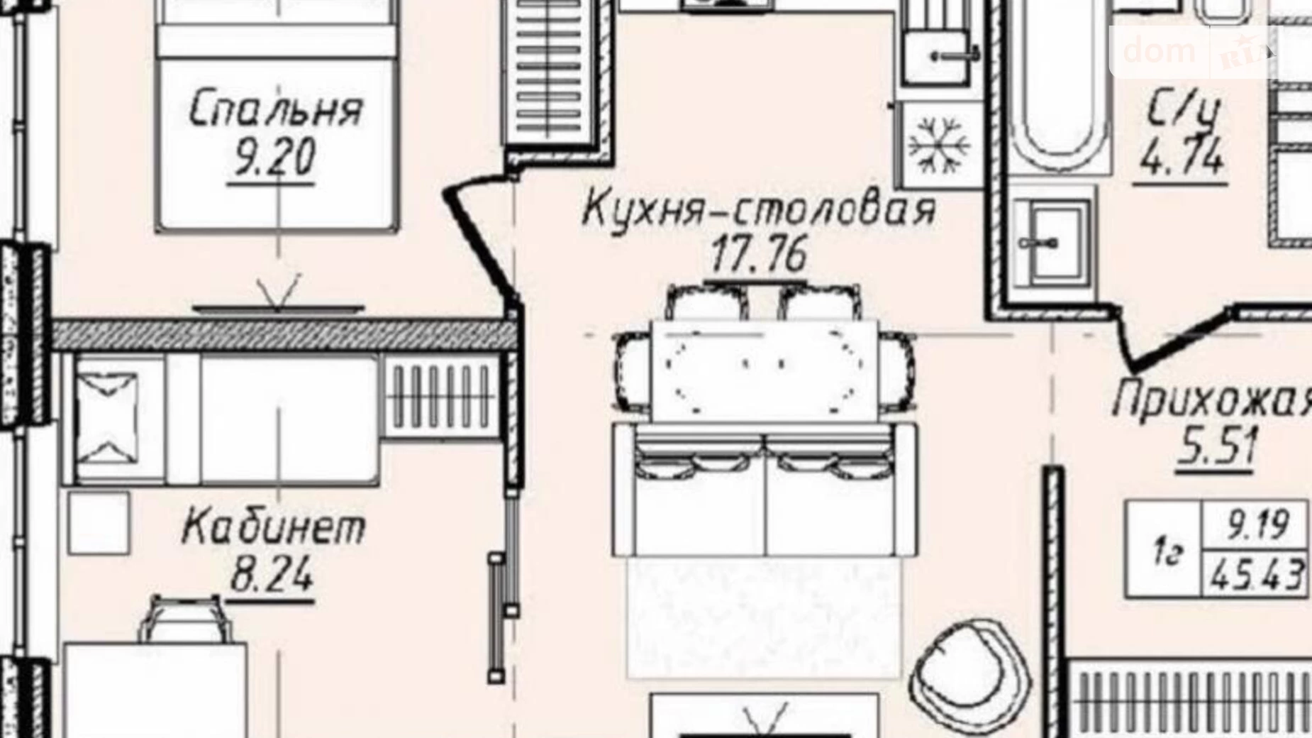 Продается 1-комнатная квартира 45.4 кв. м в Одессе, ул. Канатная