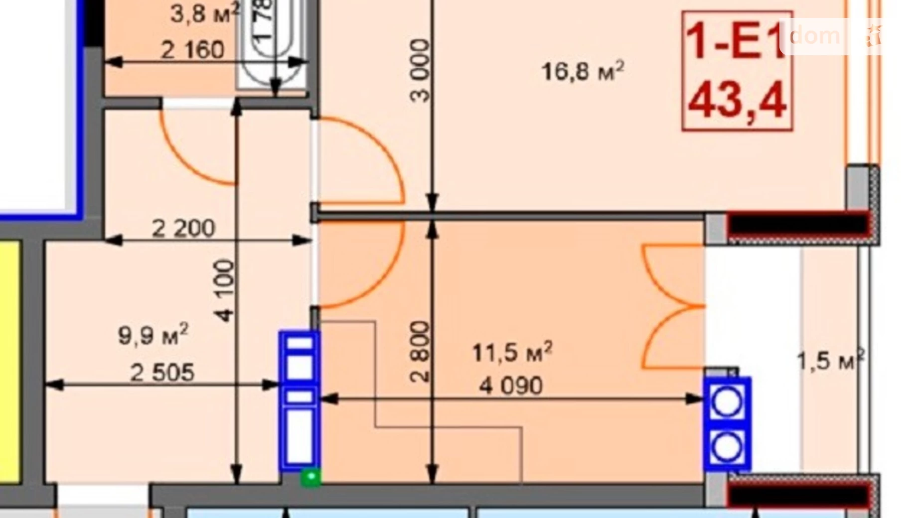 Продается 1-комнатная квартира 43 кв. м в Ирпене, ул. Университетская, 1Т