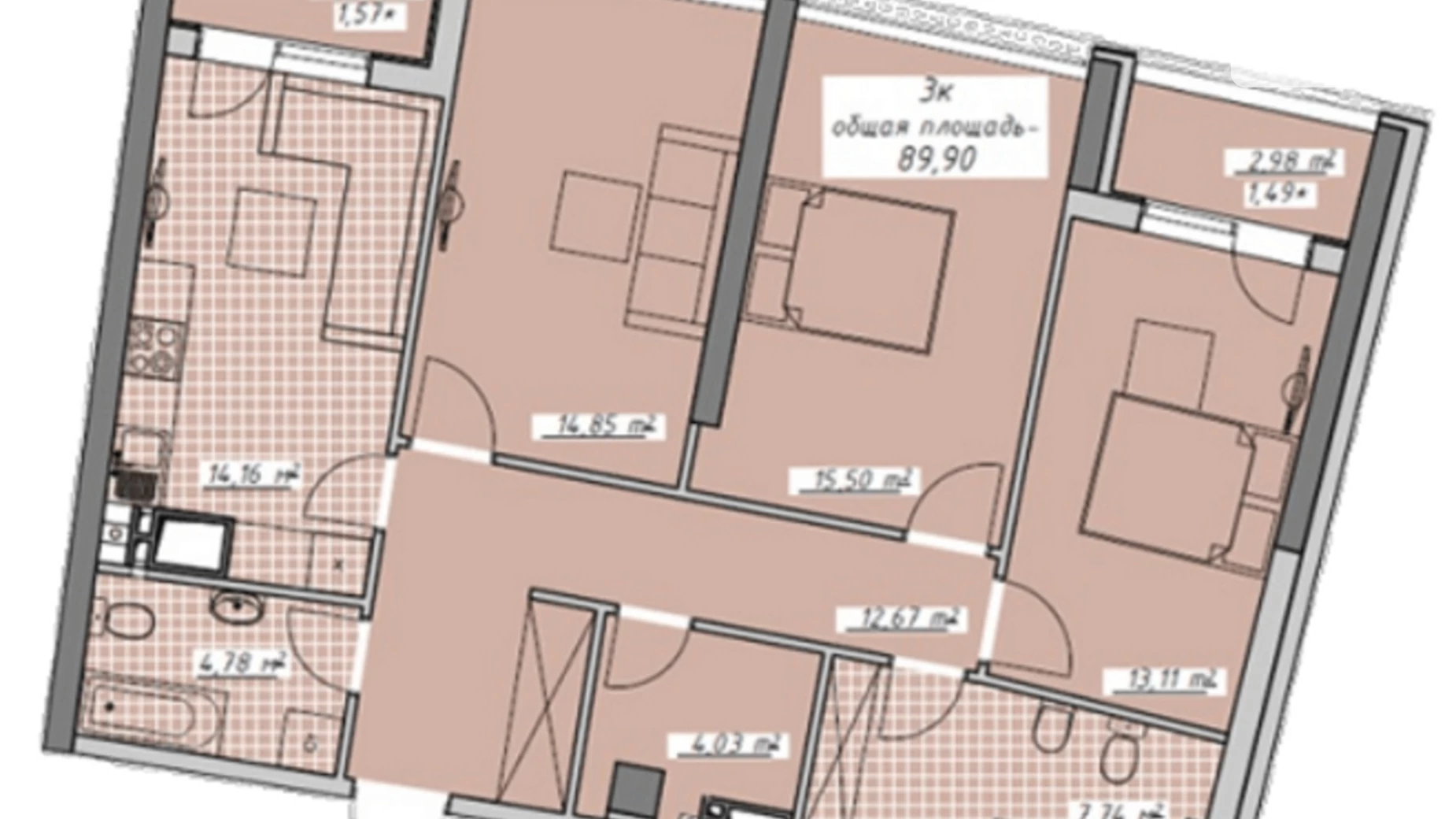 Продается 1-комнатная квартира 48.2 кв. м в Одессе, пер. Курортный, 2