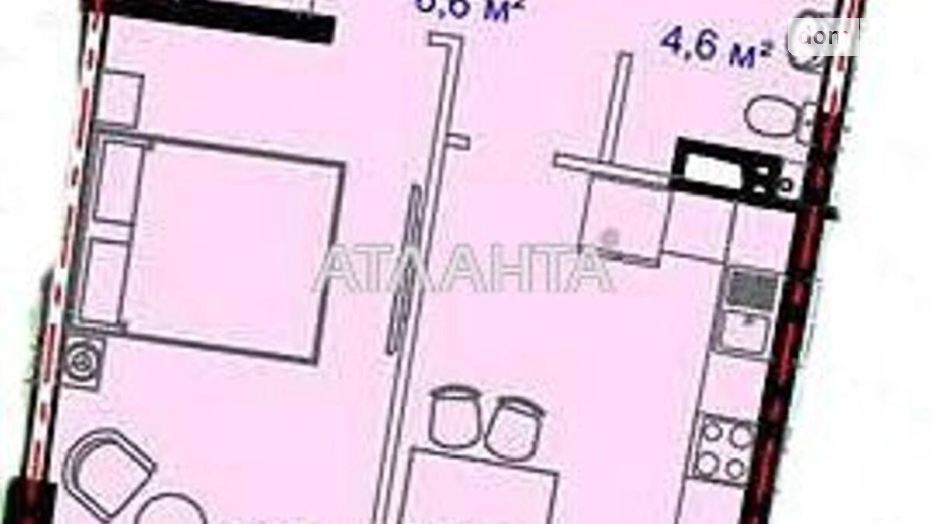 Продается 1-комнатная квартира 46.9 кв. м в Фонтанке, ул. Гоголя - фото 3