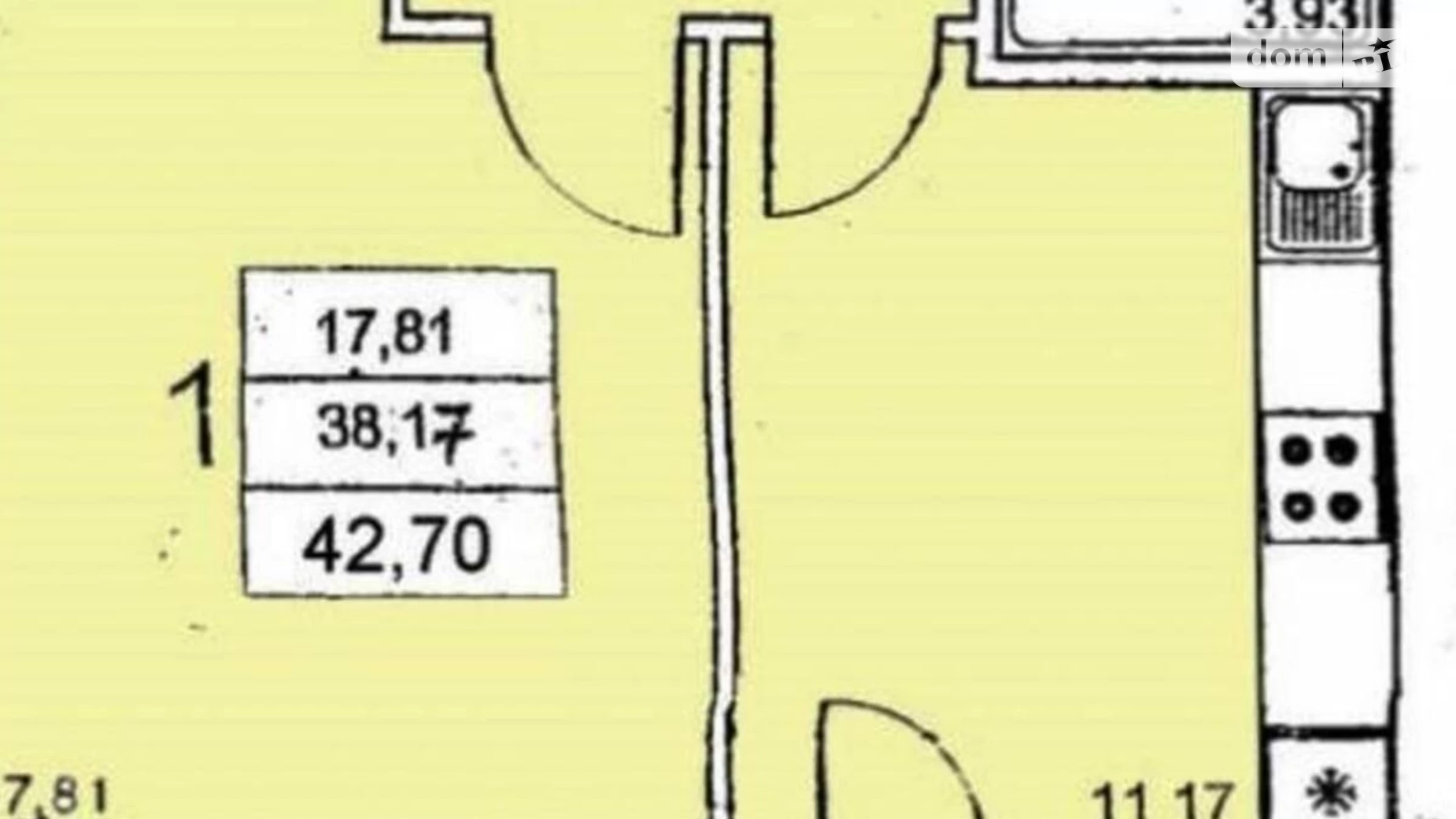 Продається 1-кімнатна квартира 42.62 кв. м у Одесі, вул. Шота Руставелі