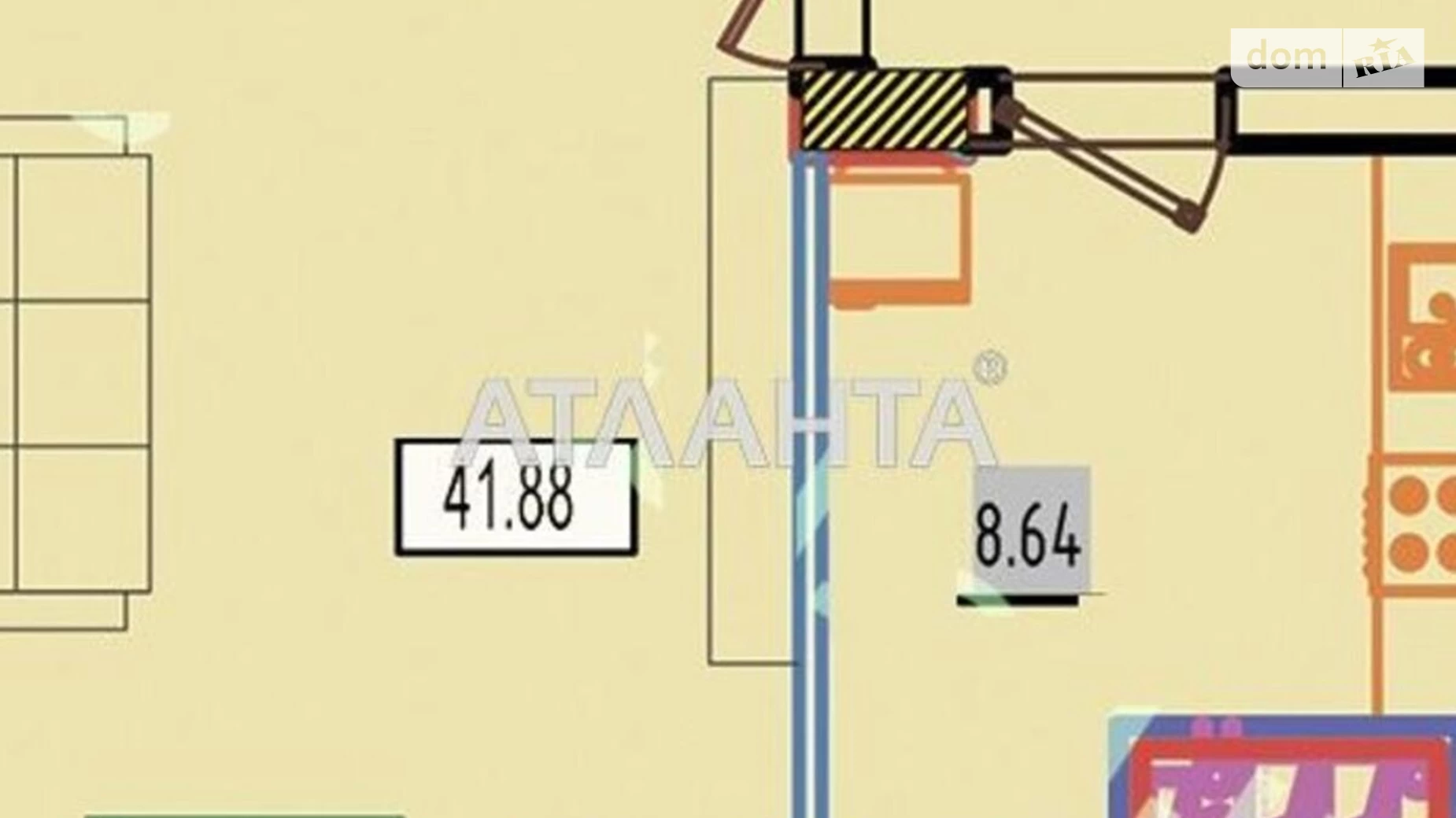 Продается 1-комнатная квартира 46 кв. м в Лиманке, ул. Строительная