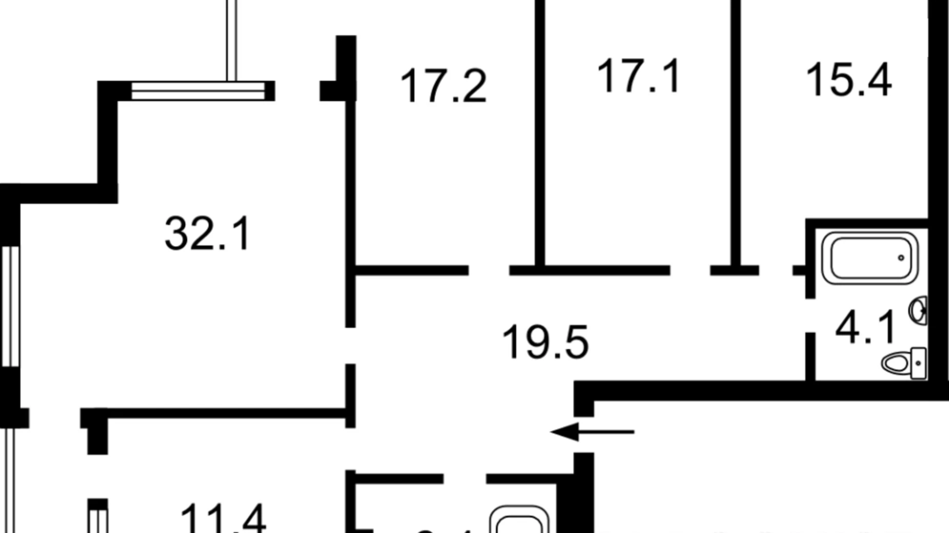 Продается 4-комнатная квартира 121.5 кв. м в Киеве, просп. Правды, 43