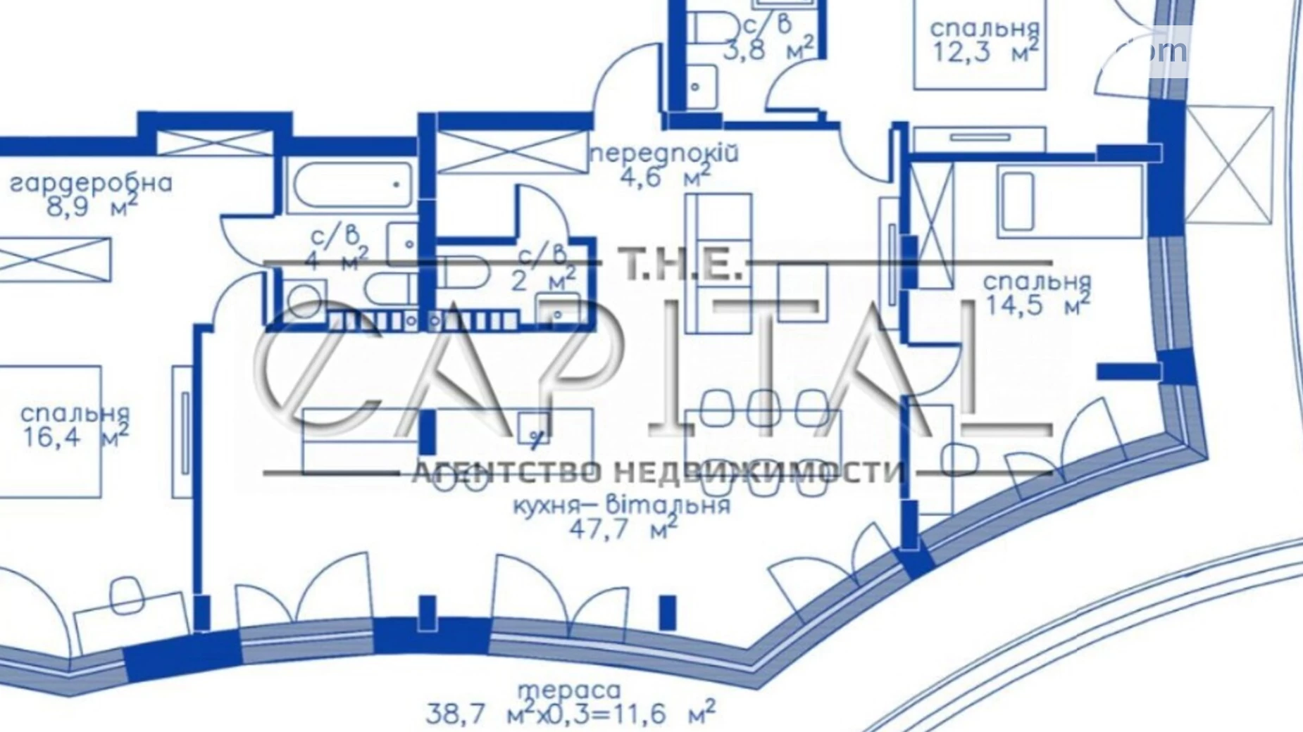 Продается 4-комнатная квартира 125 кв. м в Киеве, ул. Набережно-Рыбальская, 15