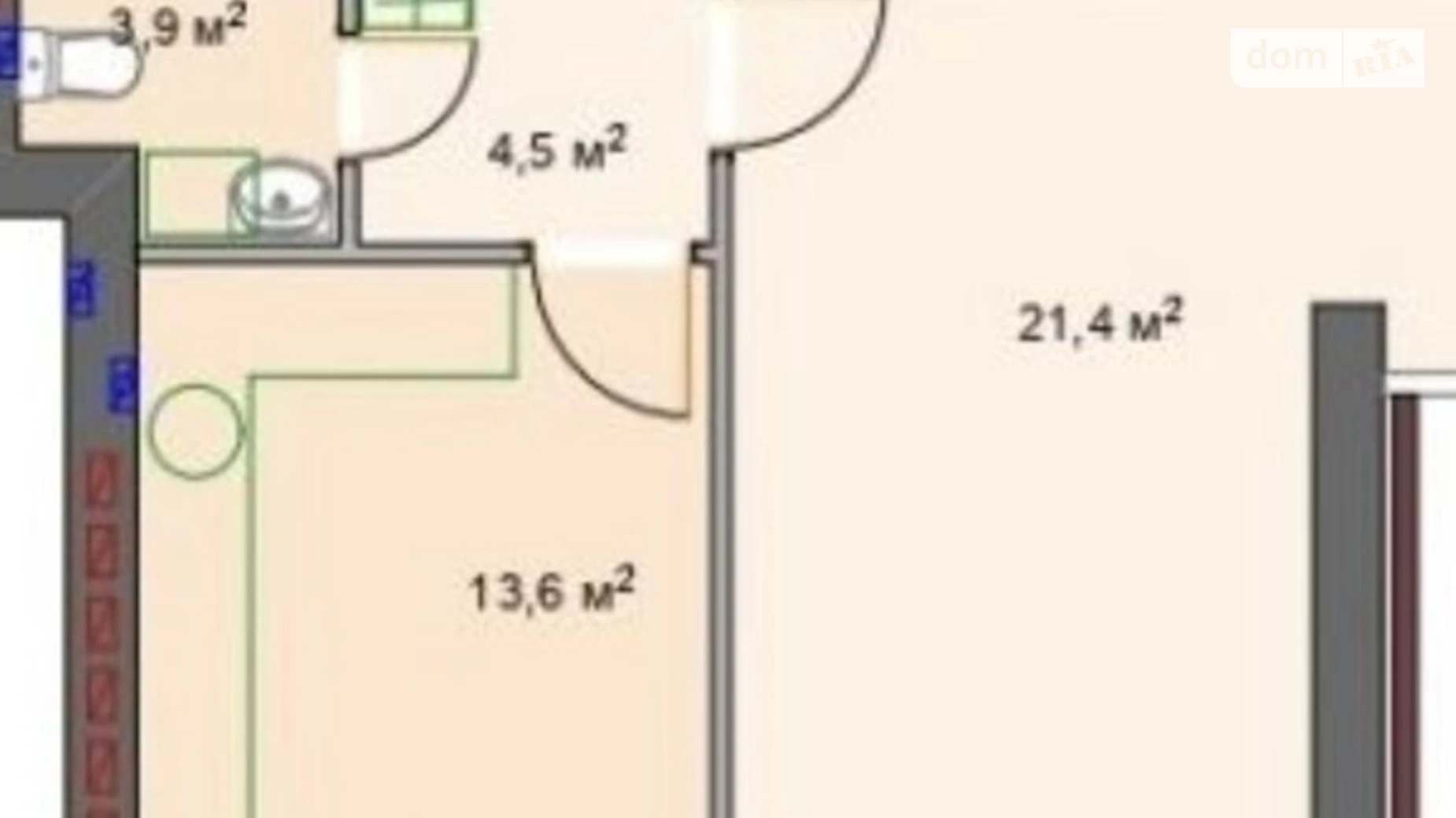 Продается 1-комнатная квартира 43.4 кв. м в Ирпене, ул. Демьяна Попова, 14