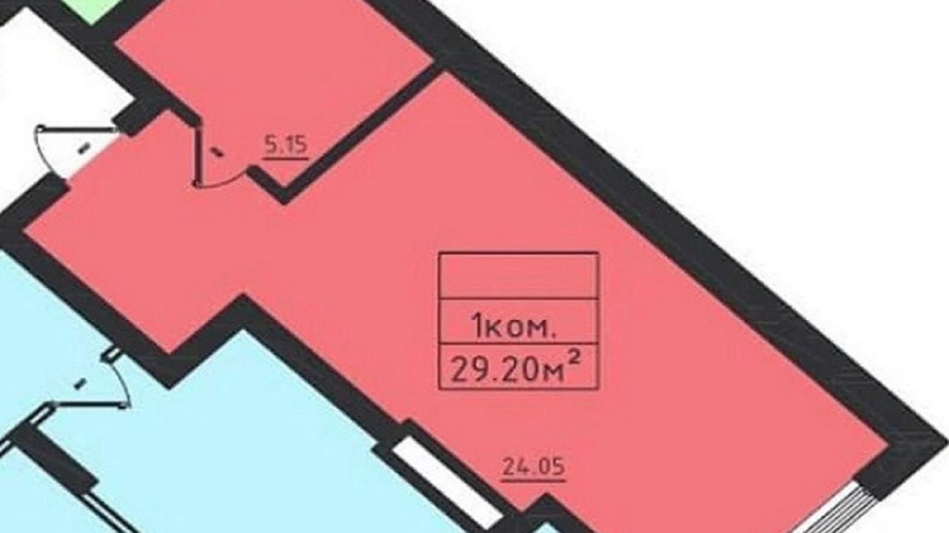 Продається 1-кімнатна квартира 29.2 кв. м у Одесі, вул. Дача Ковалевського, 91