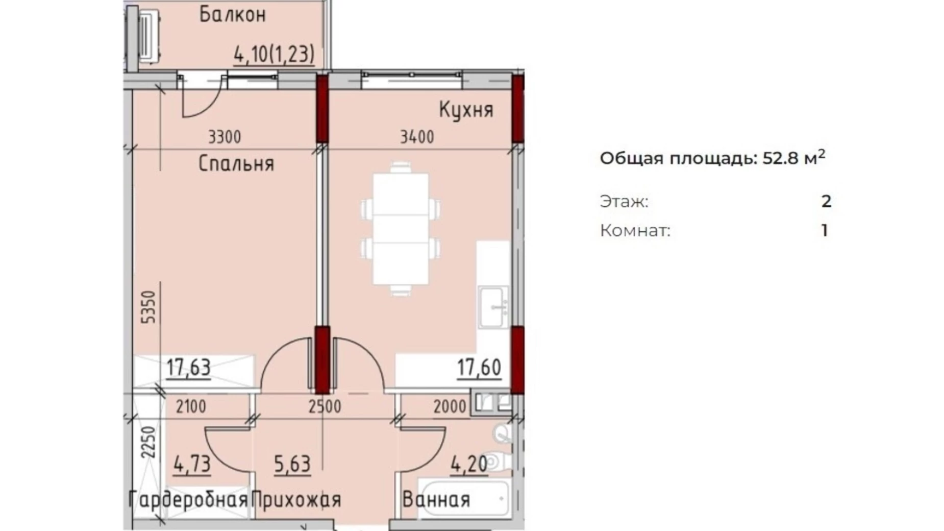 Продається 1-кімнатна квартира 52.8 кв. м у Одесі, пров. Маячний