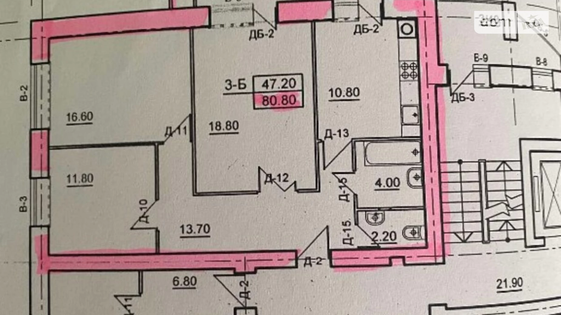 3-комнатная квартира 80.8 кв. м в Тернополе, просп. Злуки - фото 2