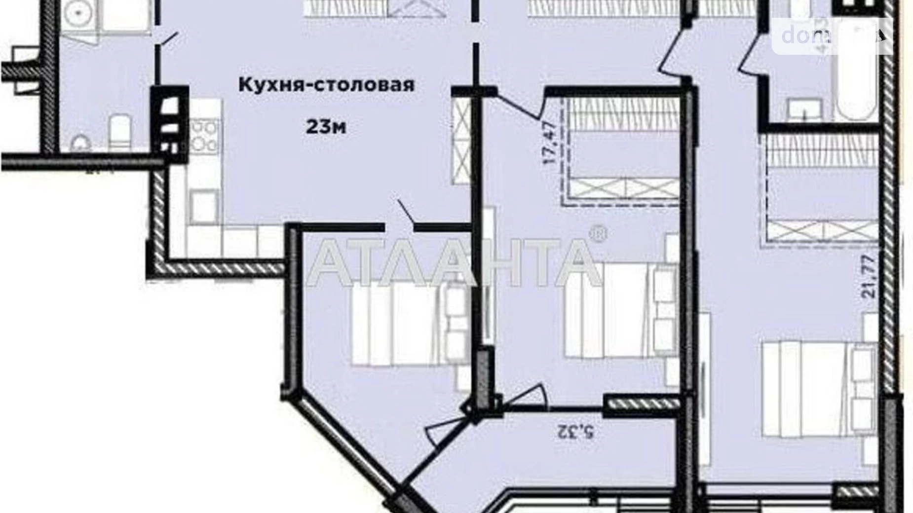 Продается 3-комнатная квартира 93.6 кв. м в Одессе, ул. Ивана Франко, 401-4