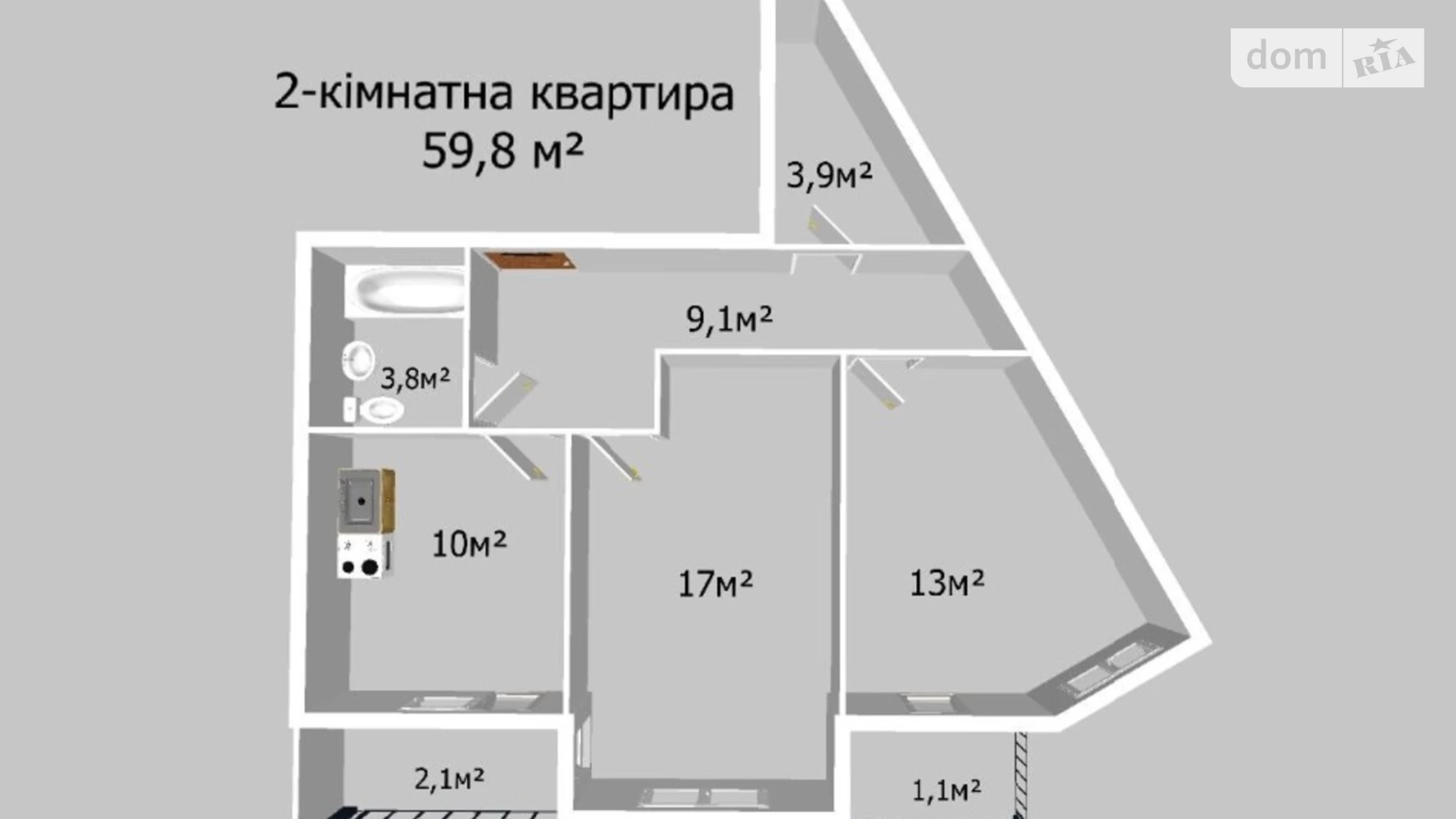 Продается 2-комнатная квартира 60 кв. м в Зарванцах, ул. Озерная - фото 2