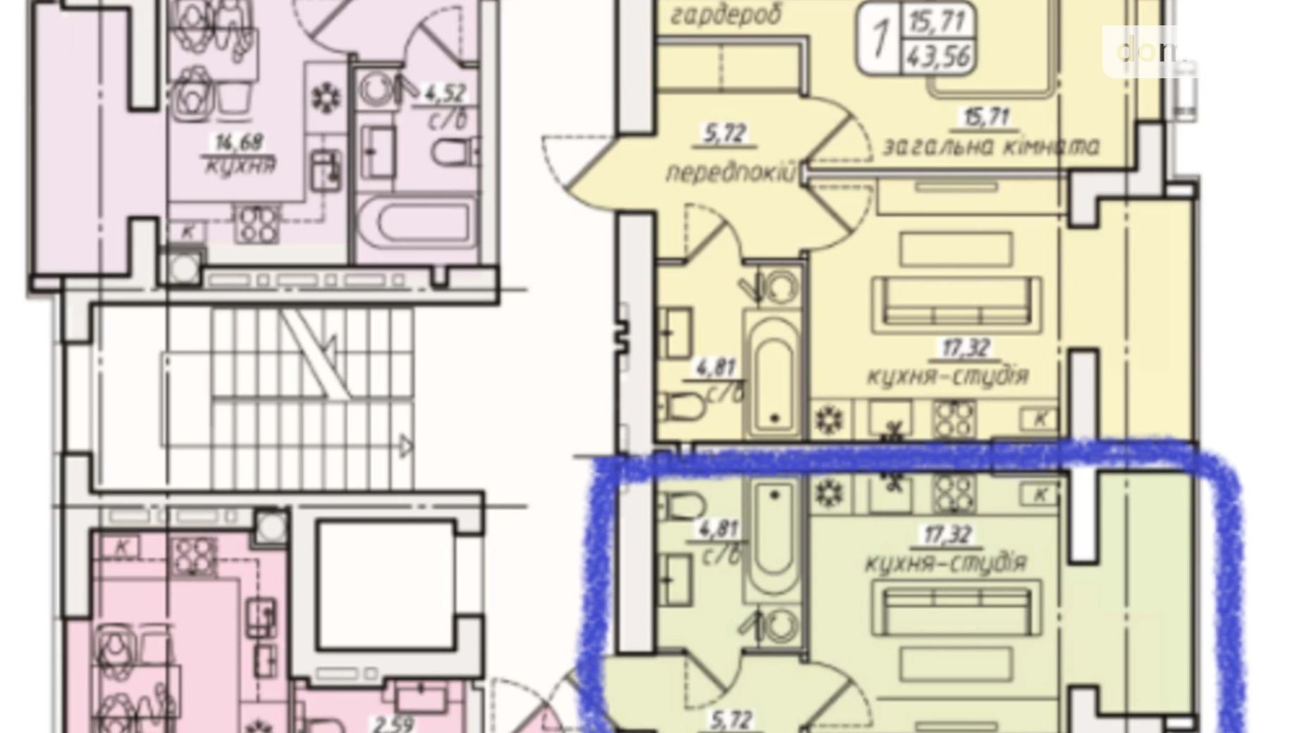 Продается 1-комнатная квартира 43.56 кв. м в Березиной, ул. Радужная - фото 3