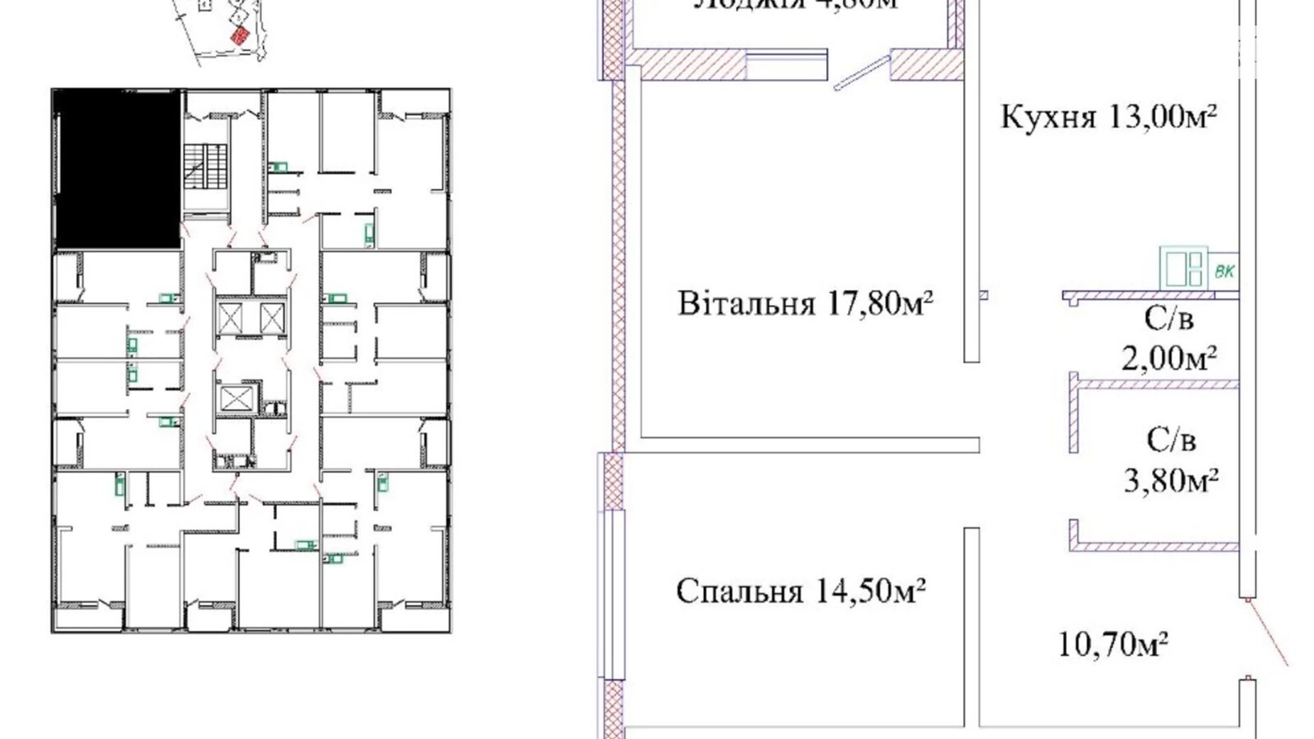 Продається 2-кімнатна квартира 64.2 кв. м у Одесі, вул. Жаботинського