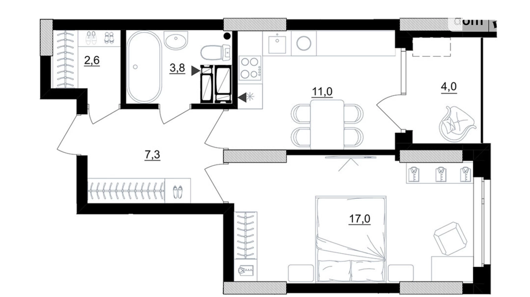 Продается 1-комнатная квартира 43.7 кв. м в Киеве, ул. Березняковская, 29