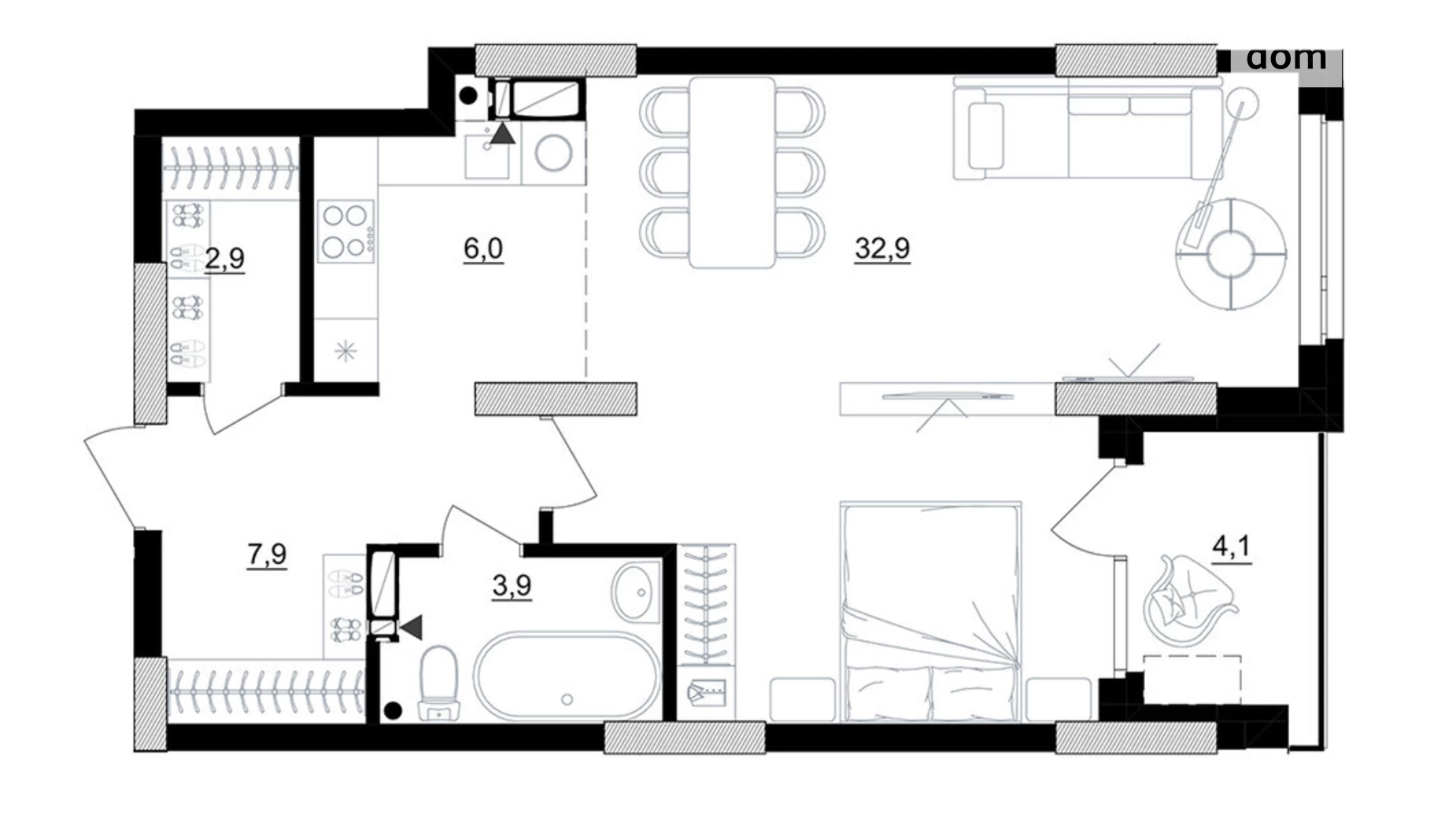 Продается 1-комнатная квартира 55.3 кв. м в Киеве, ул. Березняковская, 29