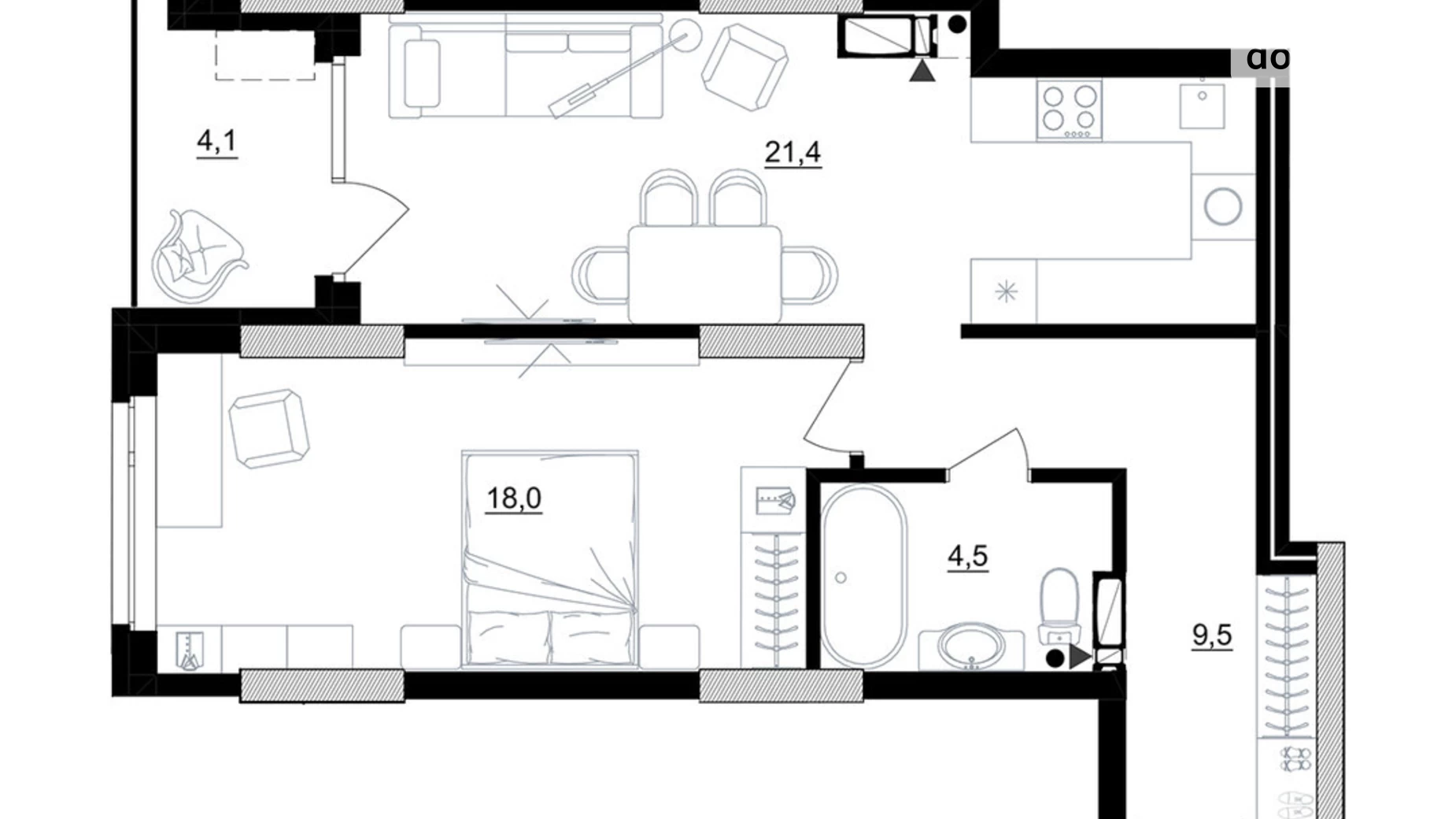 Продается 1-комнатная квартира 55.5 кв. м в Киеве, ул. Березняковская, 29