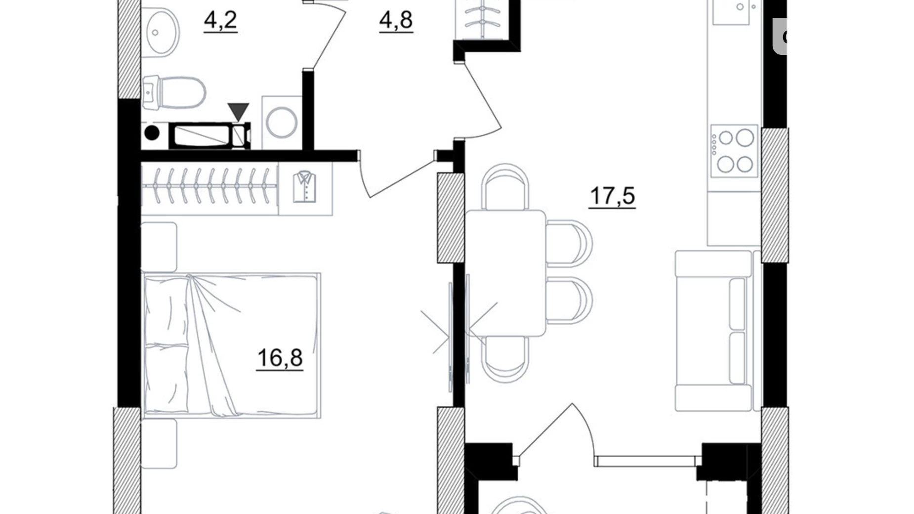 Продается 1-комнатная квартира 45.7 кв. м в Киеве, ул. Березняковская, 29