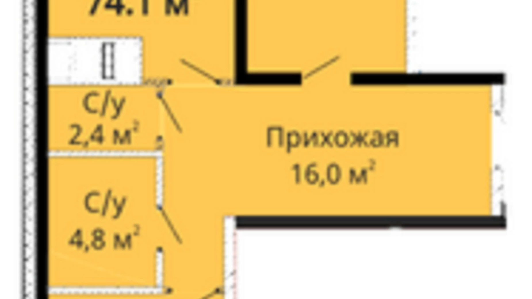 Продається 2-кімнатна квартира 76.3 кв. м у Одесі, пл. Михайлівська