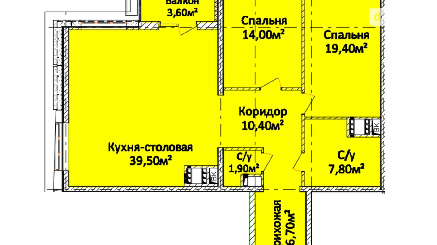 Продається 3-кімнатна квартира 103 кв. м у Одесі, просп. Гагаріна