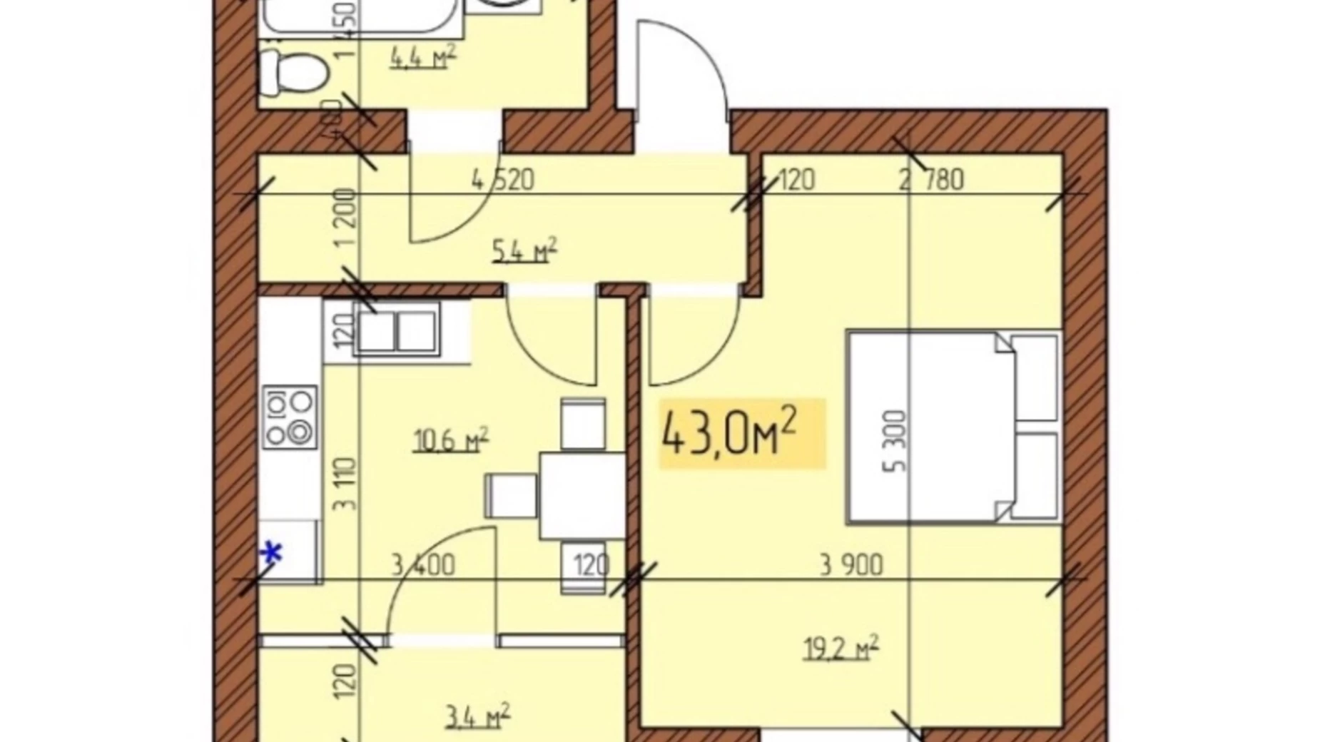 Продається 1-кімнатна квартира 43 кв. м у Вінниці, вул. Джерельна