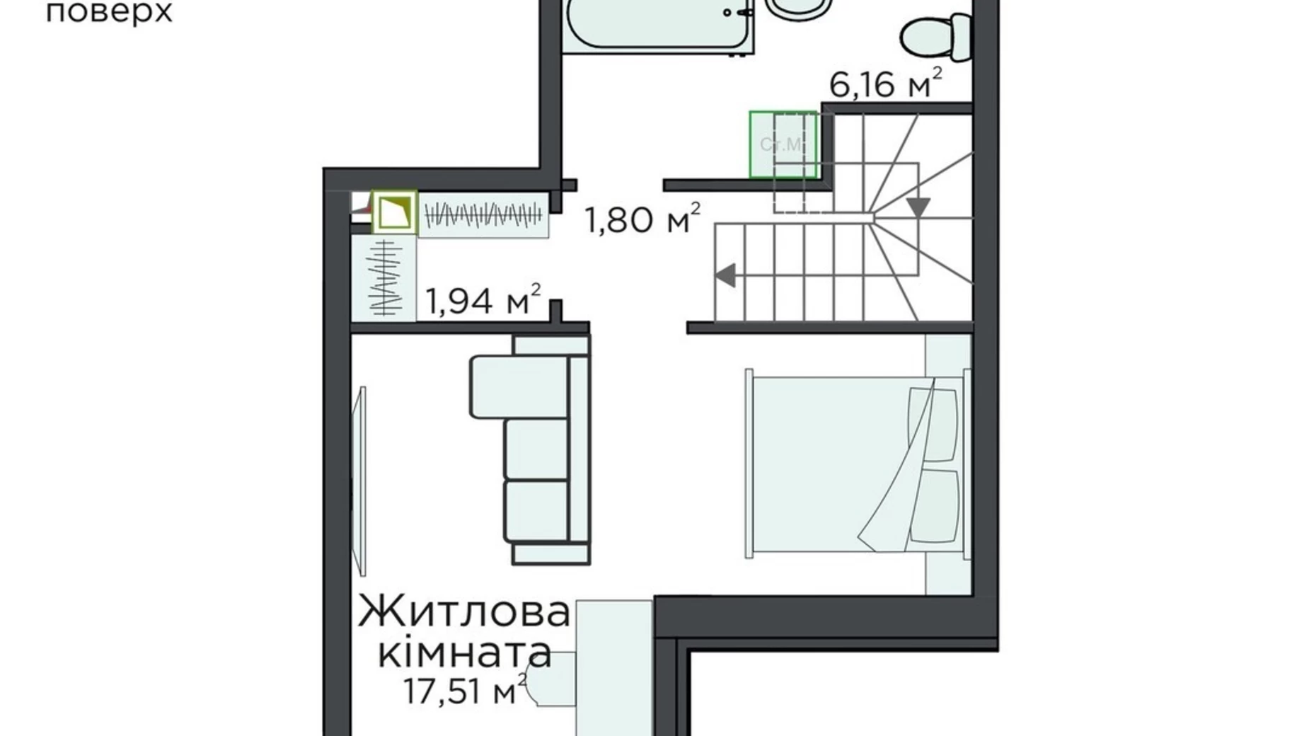 Продается 2-комнатная квартира 58.7 кв. м в Киево-Святошинске, ул. Стретенская, 33