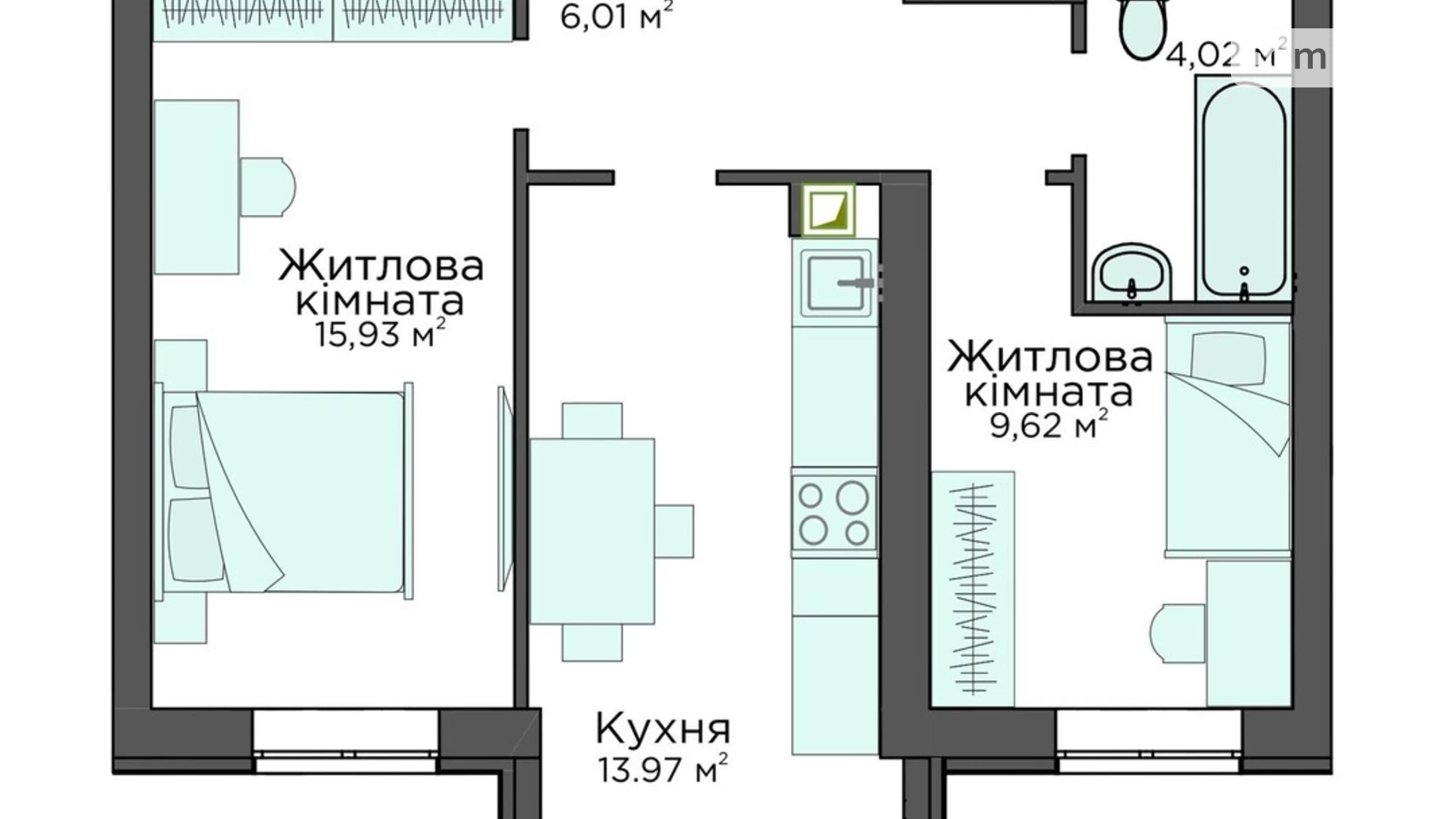Продается 2-комнатная квартира 49.16 кв. м в Киево-Святошинске, ул. Стретенская, 33