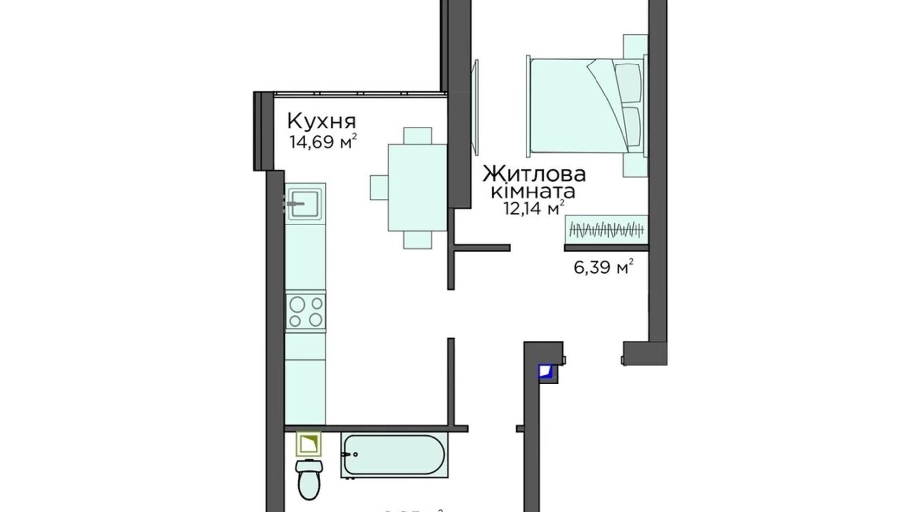 Продається 1-кімнатна квартира 39.06 кв. м у Києво-Святошинську, вул. Стрітенська, 33
