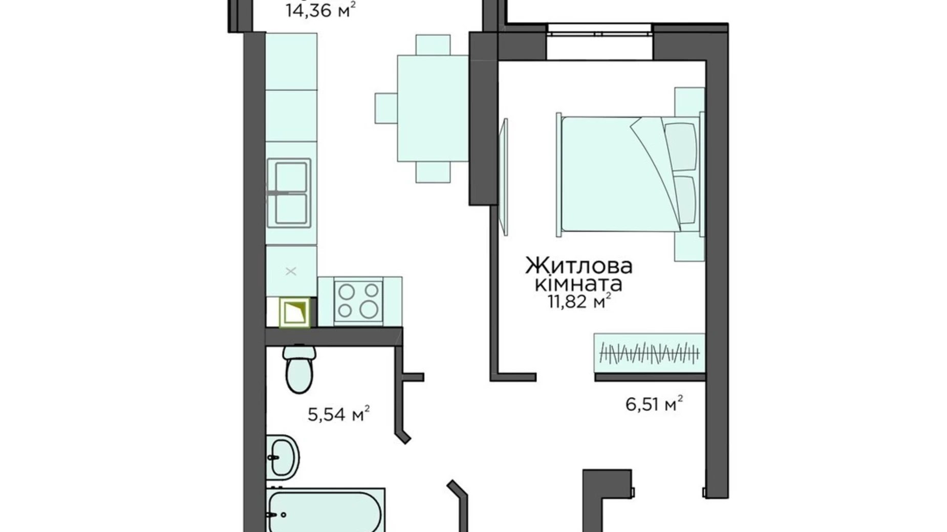 Продається 1-кімнатна квартира 37.92 кв. м у Києво-Святошинську, вул. Стрітенська, 33