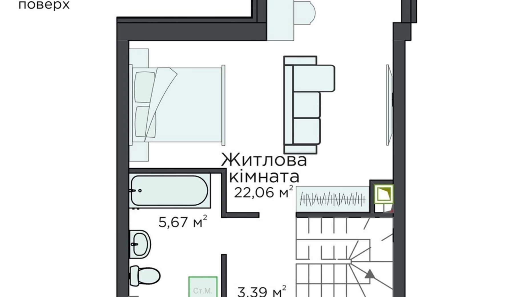 Продается 2-комнатная квартира 70.52 кв. м в Киево-Святошинске, ул. Стретенская, 33