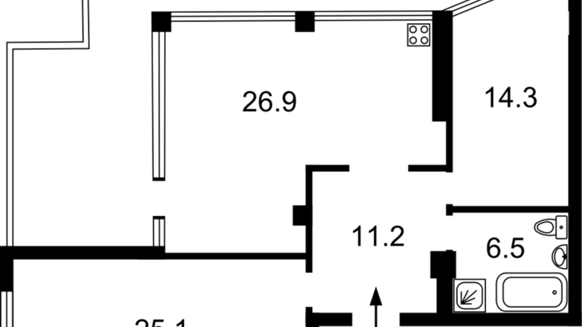 Продается 3-комнатная квартира 93 кв. м в Киеве, просп. Лобановского, 4В