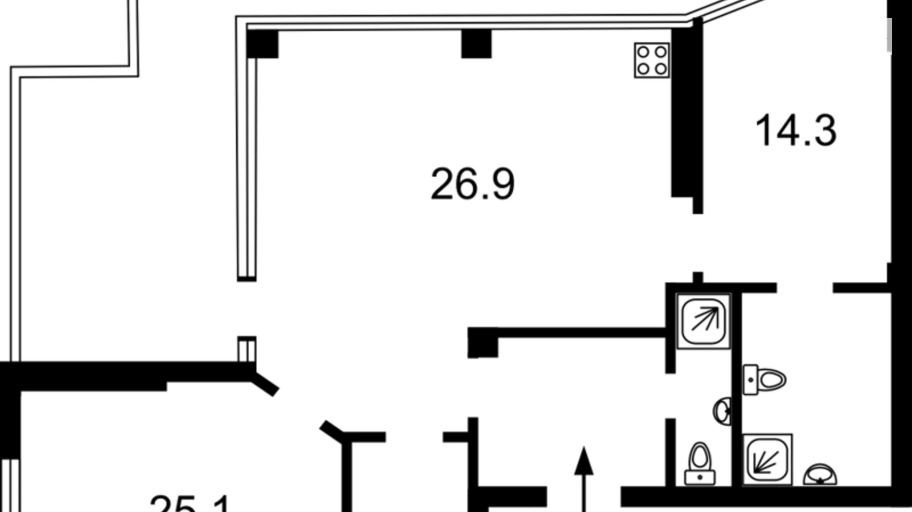 Продается 3-комнатная квартира 93 кв. м в Киеве, просп. Лобановского, 4В