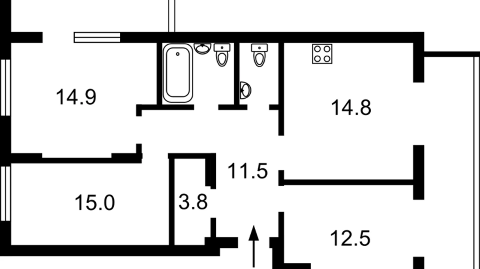 Продается 3-комнатная квартира 89 кв. м в Киеве, ул. Набережно-Рыбальская, 3 - фото 3