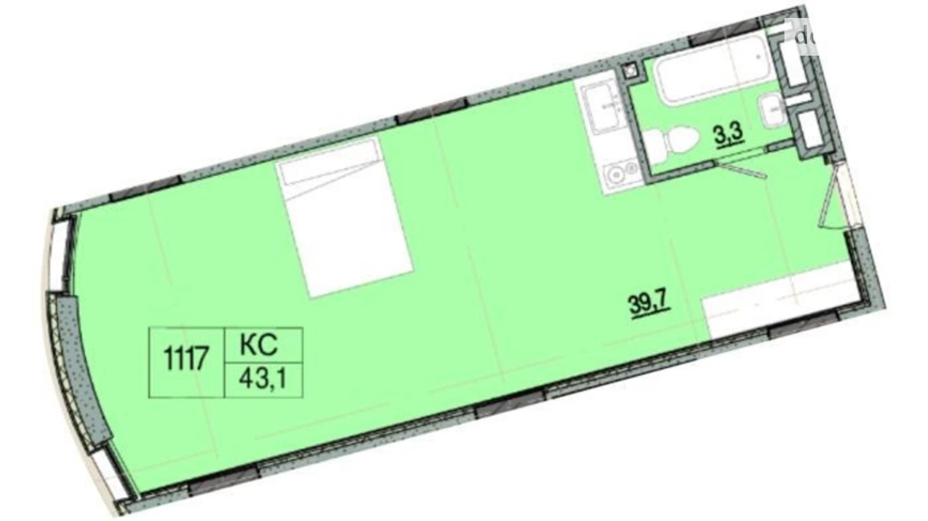 Продается 1-комнатная квартира 43.1 кв. м в Одессе, Аркадийския аллея, 1А - фото 3