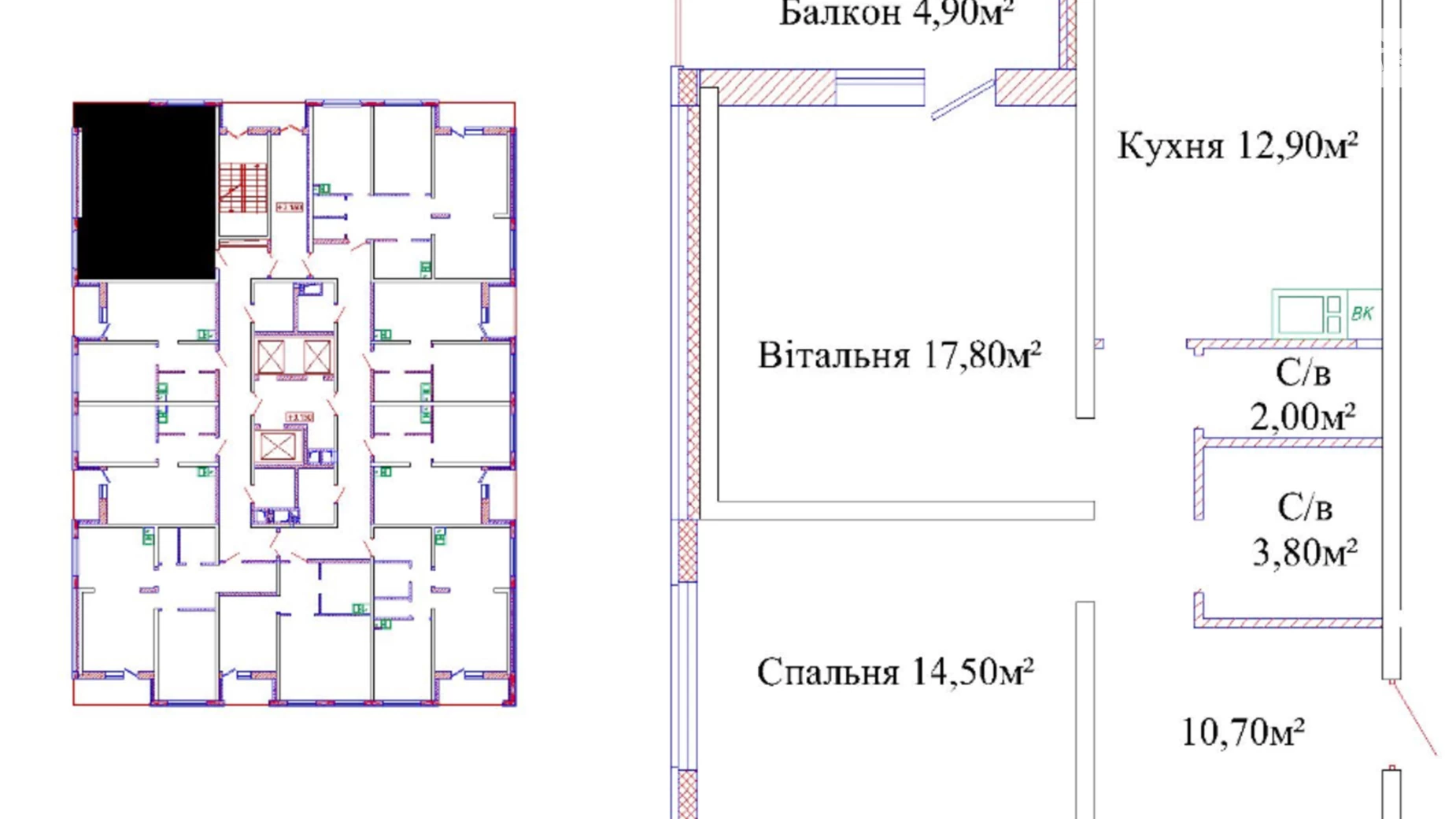 Продається 2-кімнатна квартира 64.2 кв. м у Одесі, вул. Жаботинського