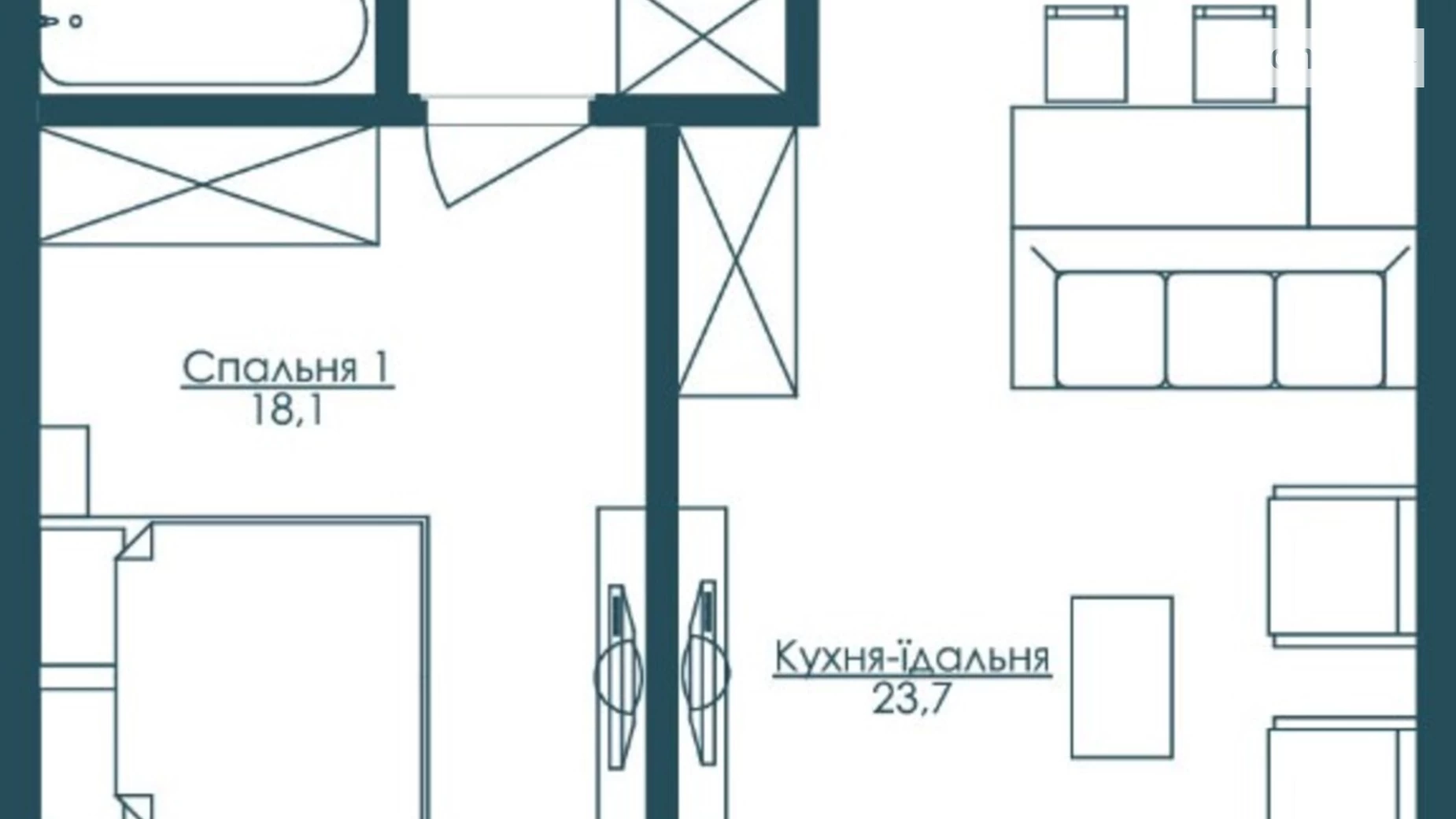 Продається 1-кімнатна квартира 53 кв. м у Одесі, бул. Французький, 63/65