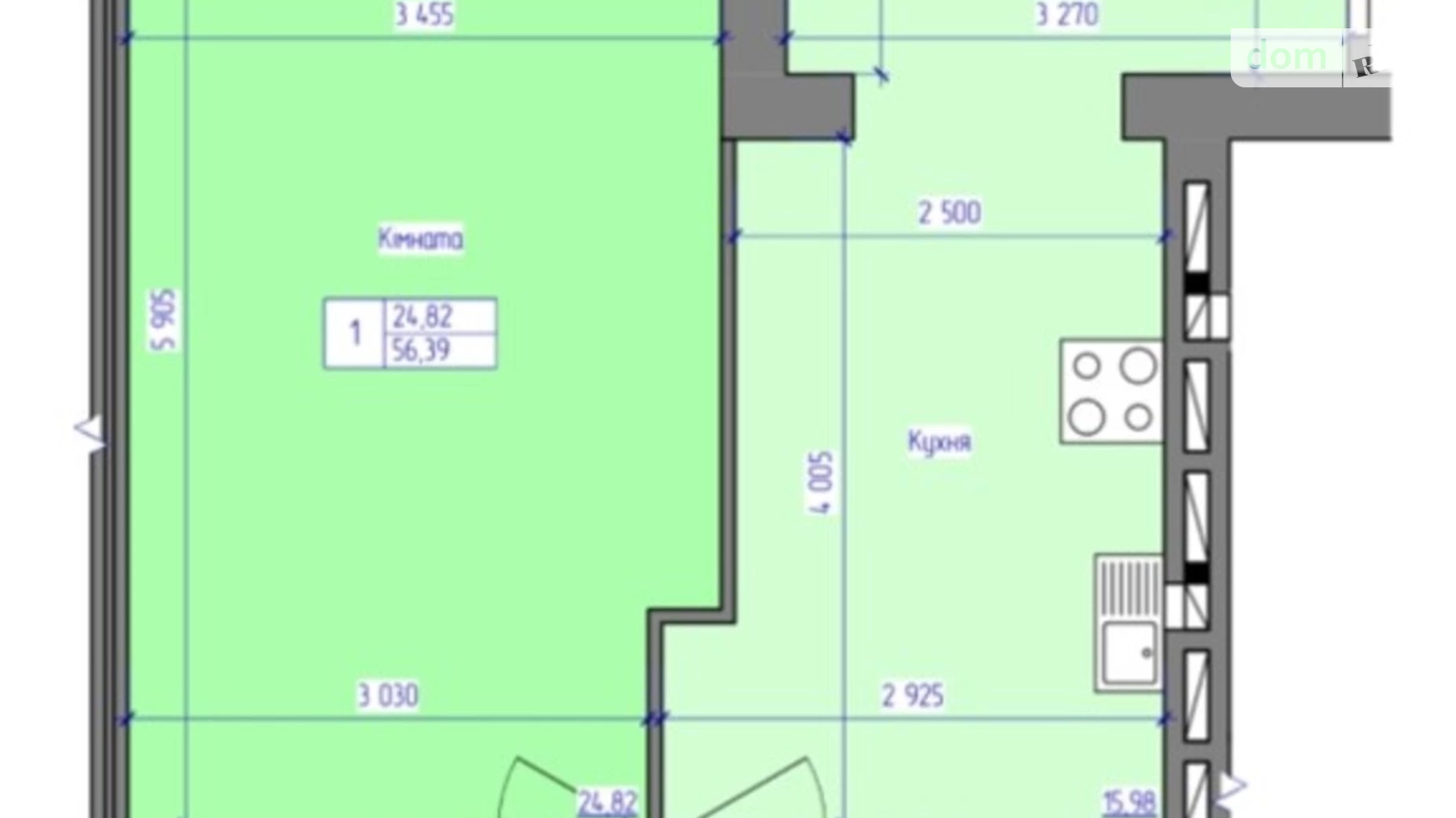 Продается 1-комнатная квартира 57 кв. м в Белой Церкви, ул. Митрофанова, 2А