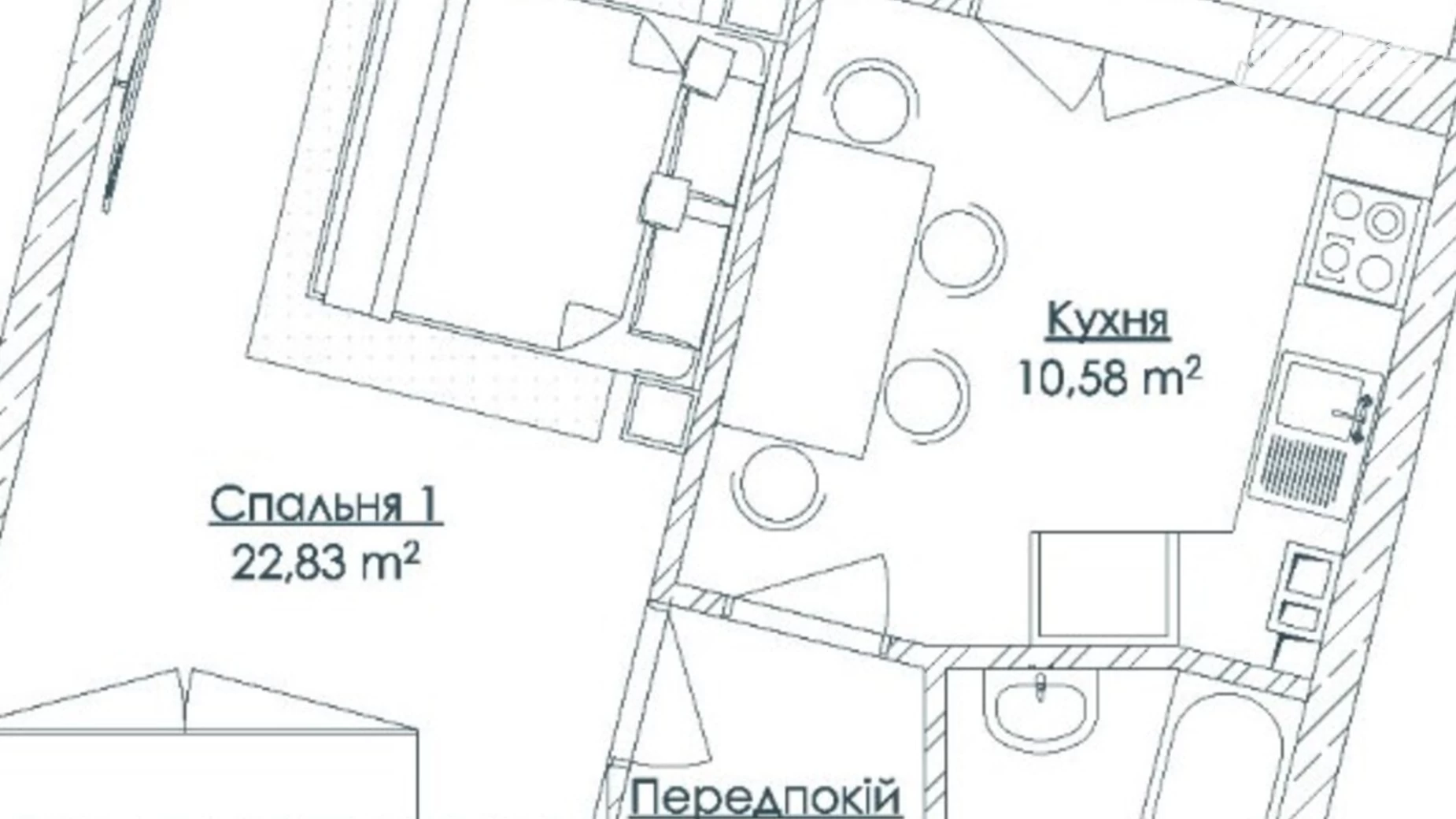 Продається 1-кімнатна квартира 45.87 кв. м у Одесі, бул. Французький, 63/65